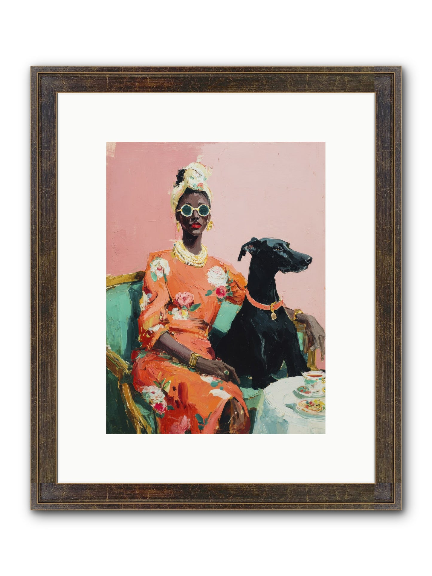 Celeste & Linden Framed Print - Slimwoods Black/Gold 9x12