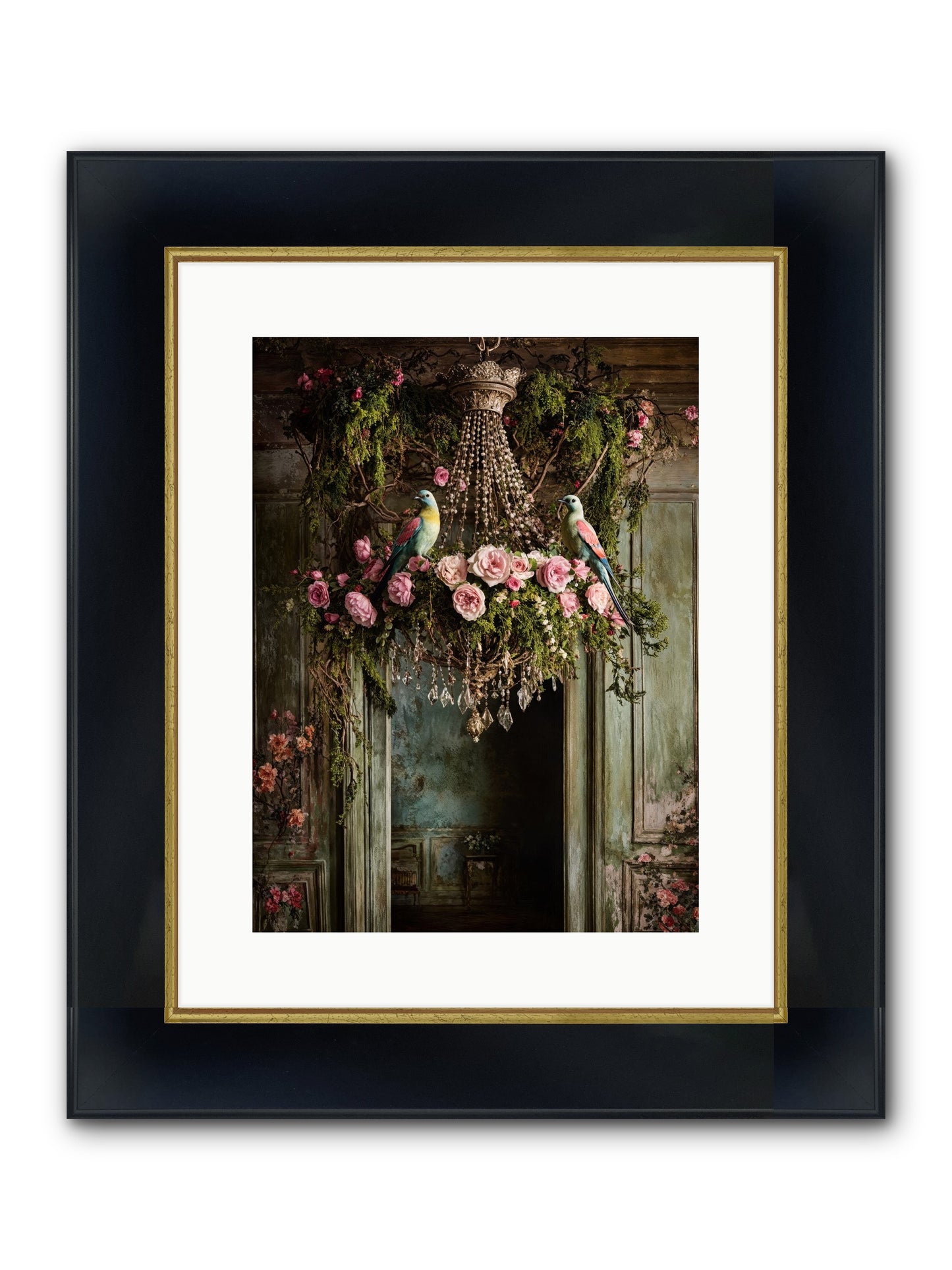 Celestial Glasserie Framed Print - Wide Black w/Gold 12x16