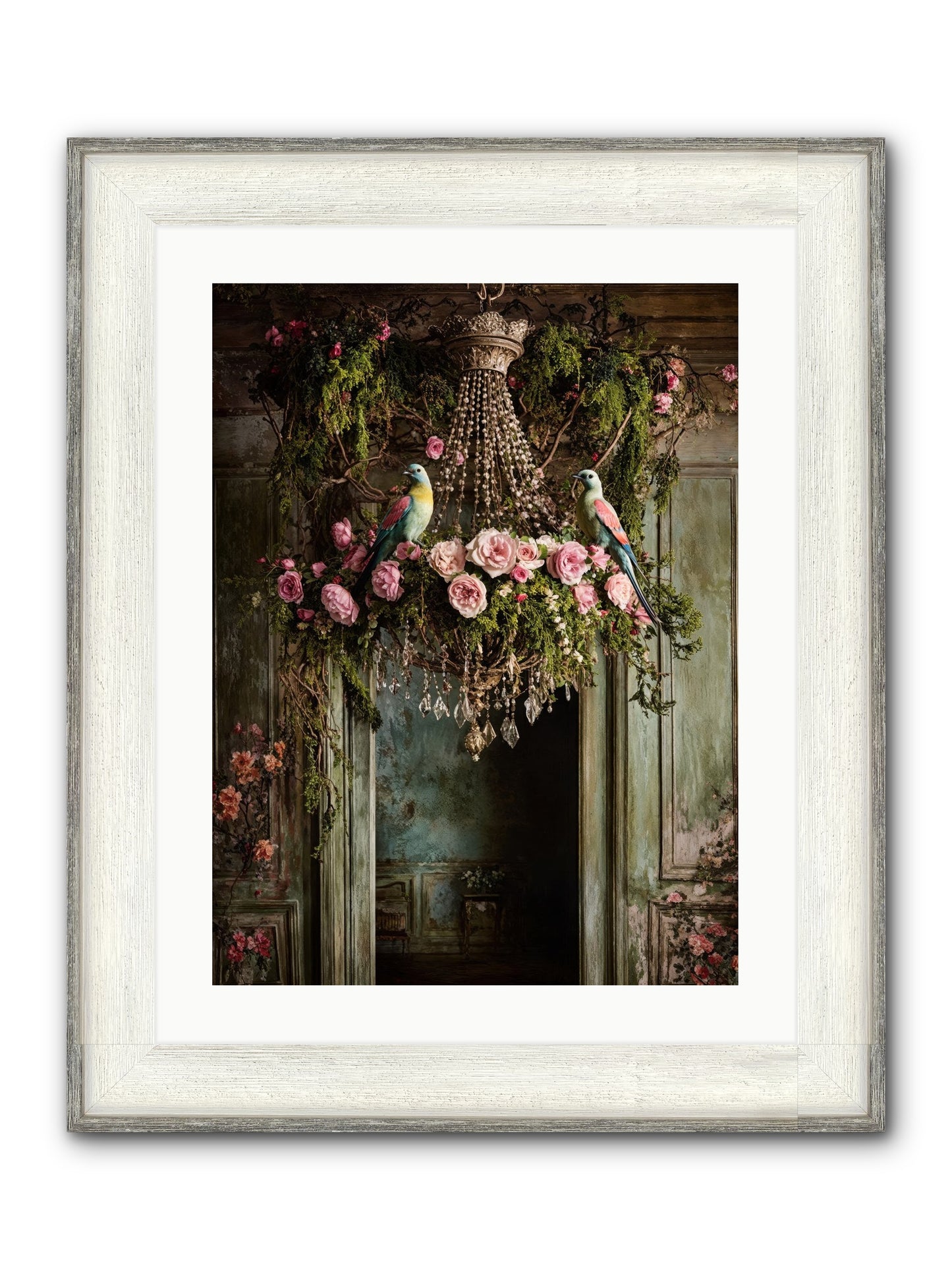 Celestial Glasserie Framed Print - Driftwood White 18x24