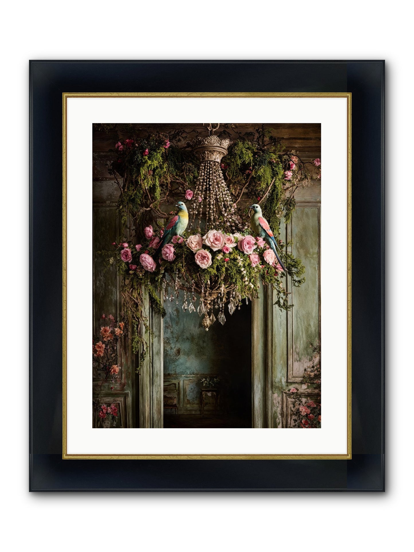 Celestial Glasserie Framed Print - Wide Black w/Gold 18x24