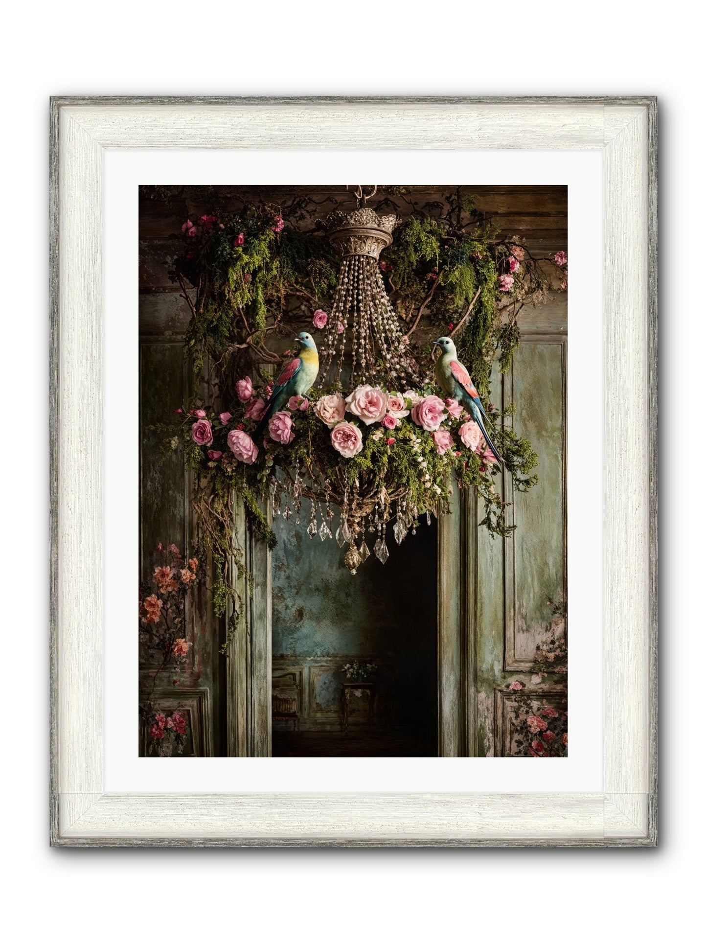 Celestial Glasserie Framed Print - Driftwood White 24x32