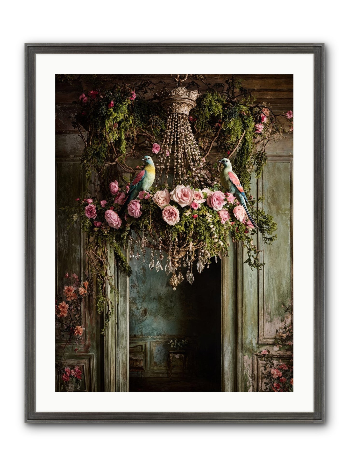 Celestial Glasserie Framed Print - Slimwoods Black/Silver 24x32