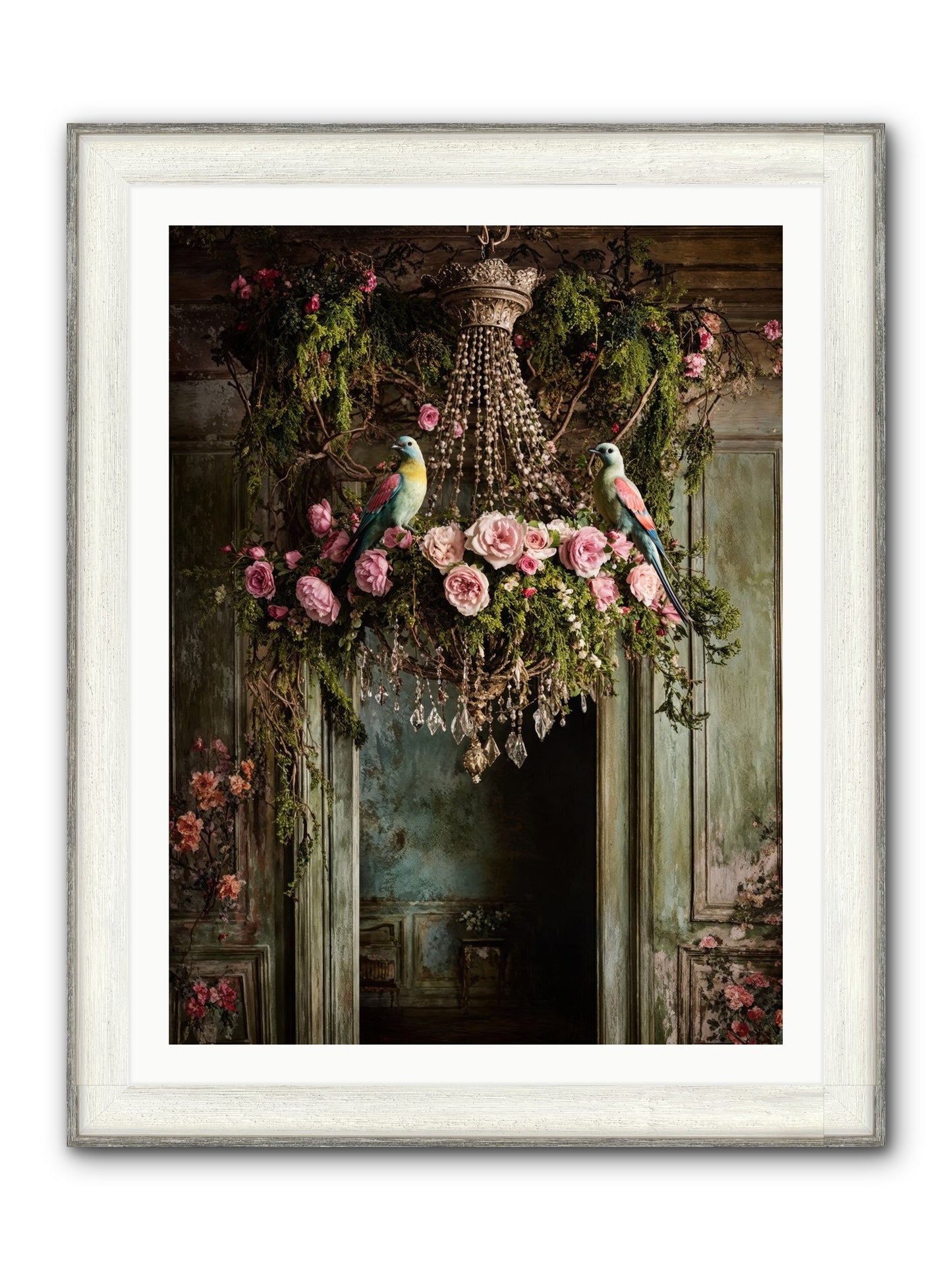 Celestial Glasserie Framed Print - Driftwood White 30x40