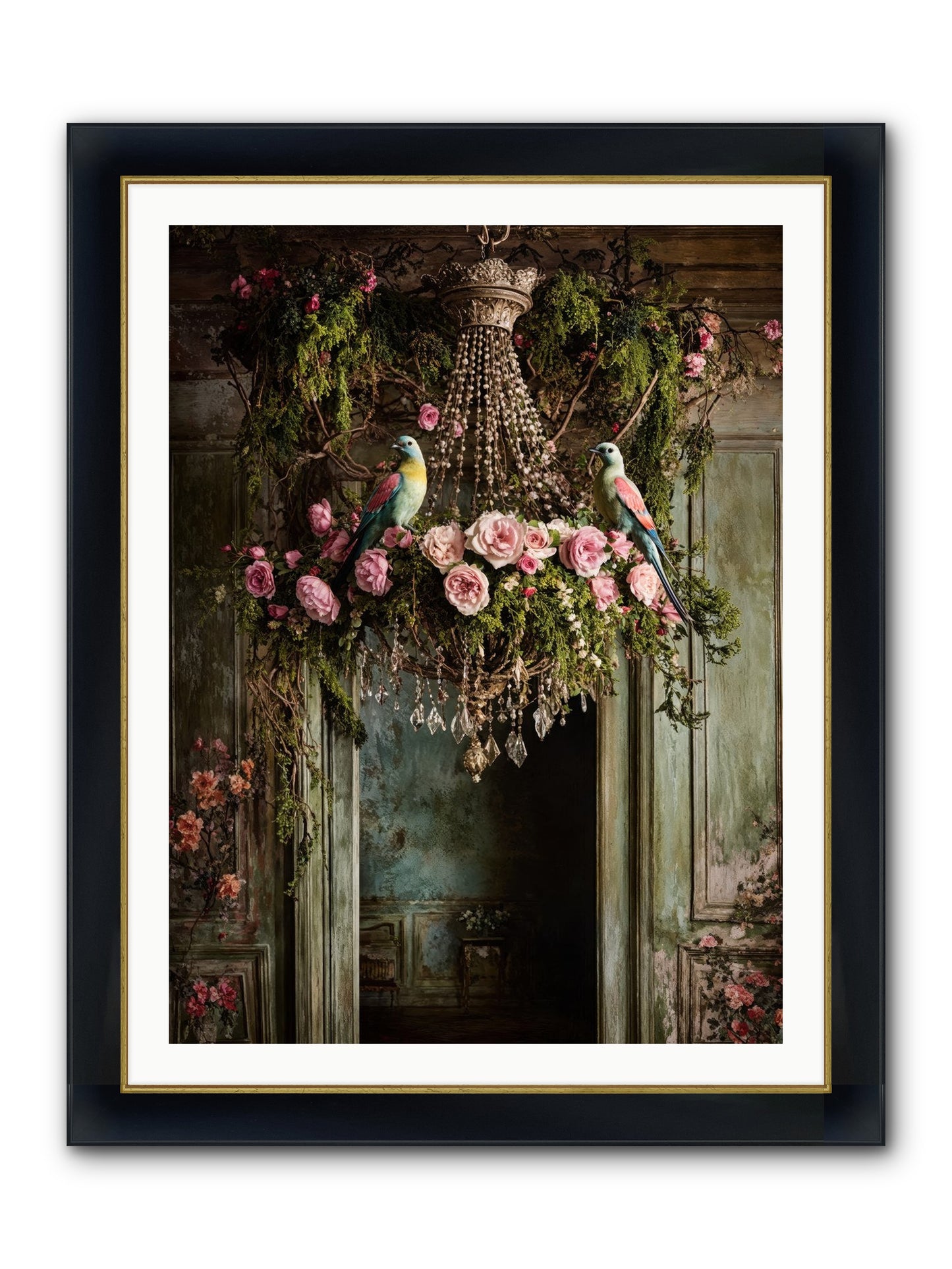 Celestial Glasserie Framed Print - Wide Black w/Gold 30x40