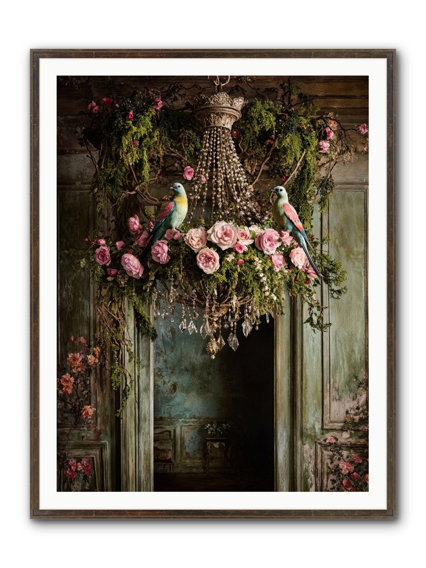 Celestial Glasserie Framed Print - Slimwoods Black/Gold 36x48