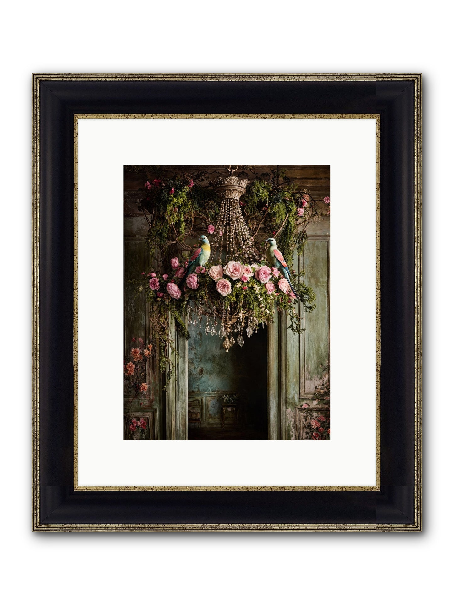Celestial Glasserie Framed Print - Black & Gold 9x12