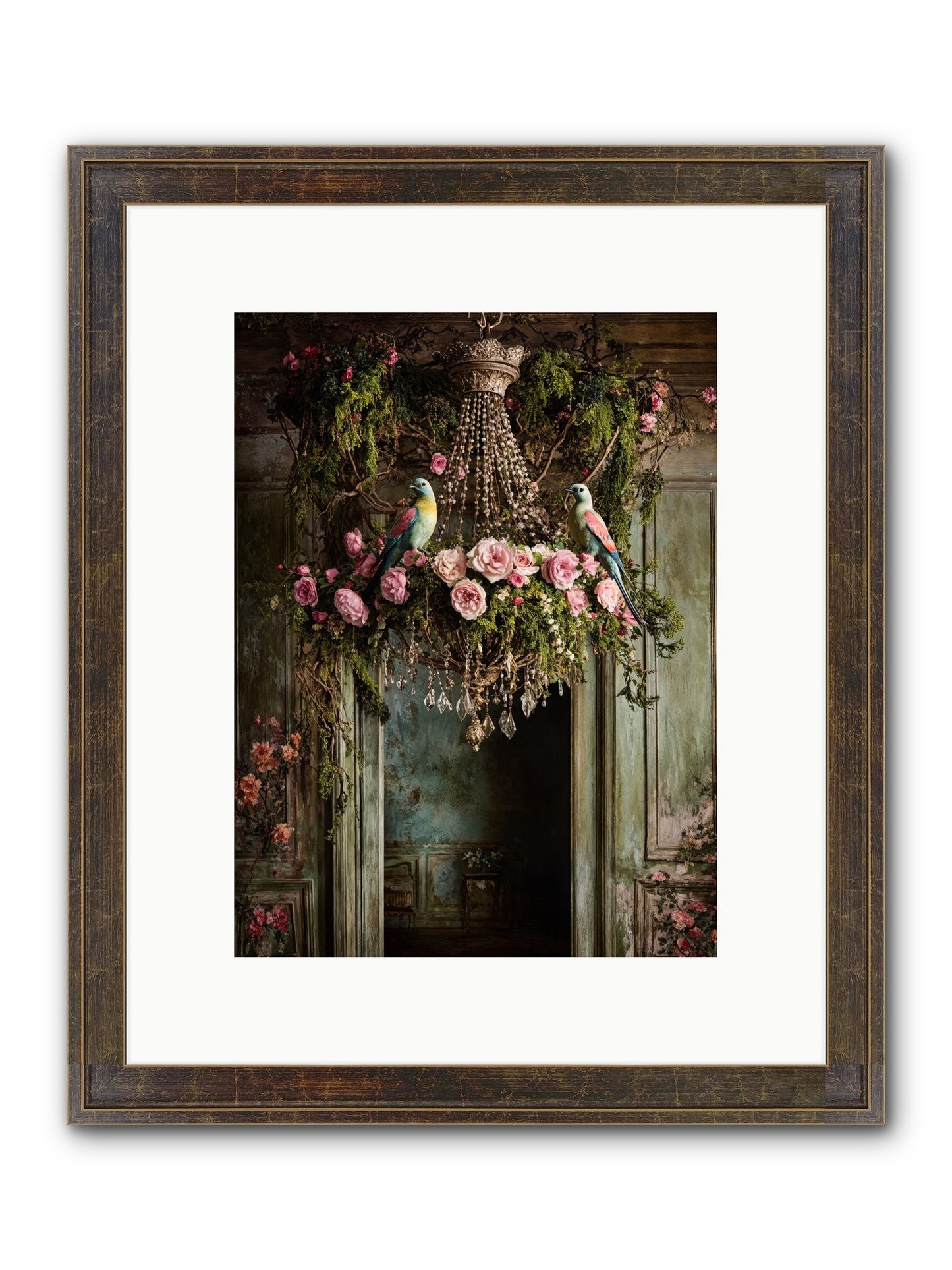 Celestial Glasserie Framed Print - Slimwoods Black/Gold 9x12