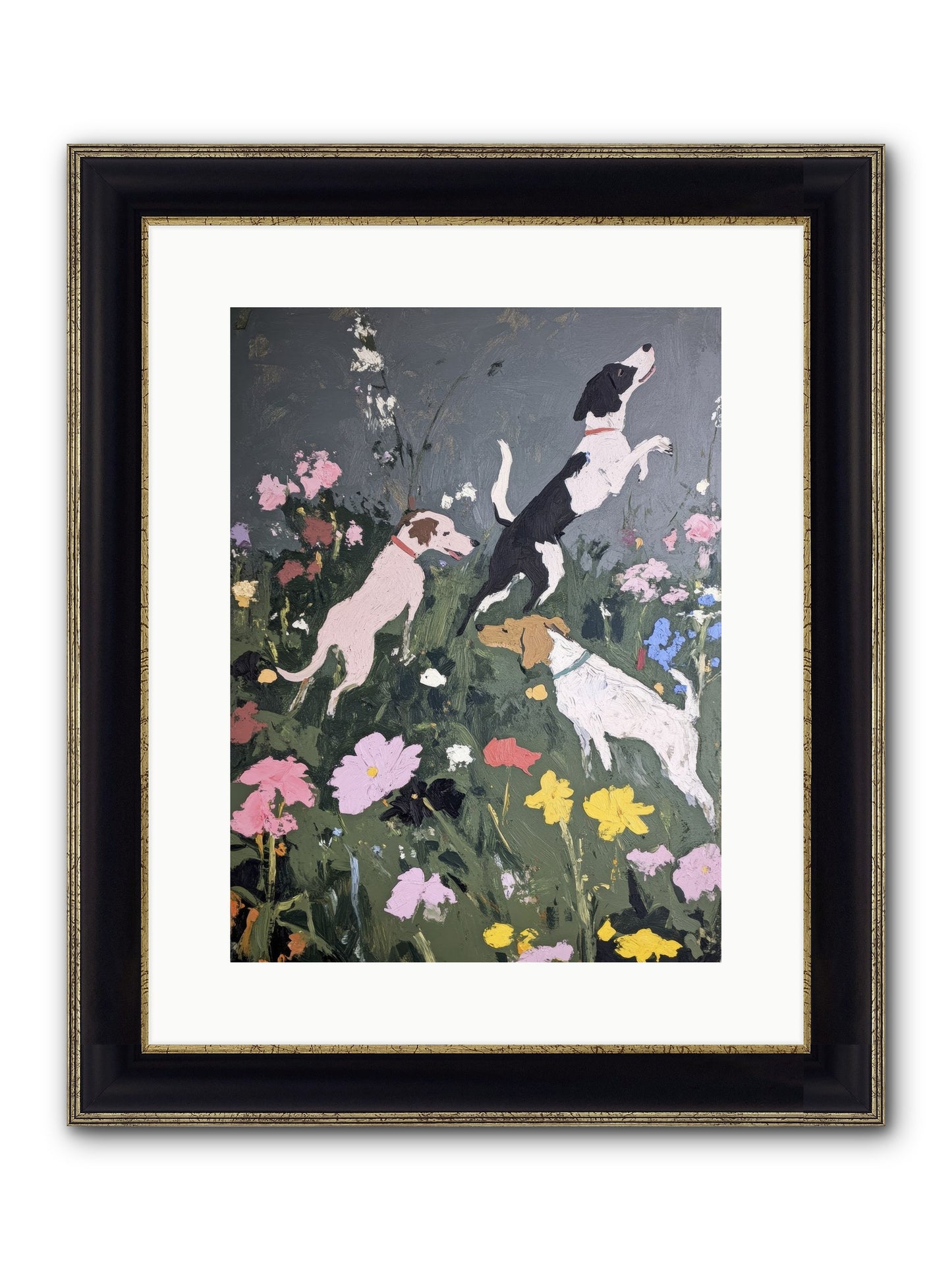Celestial Watching Framed Print - Black & Gold 12x16