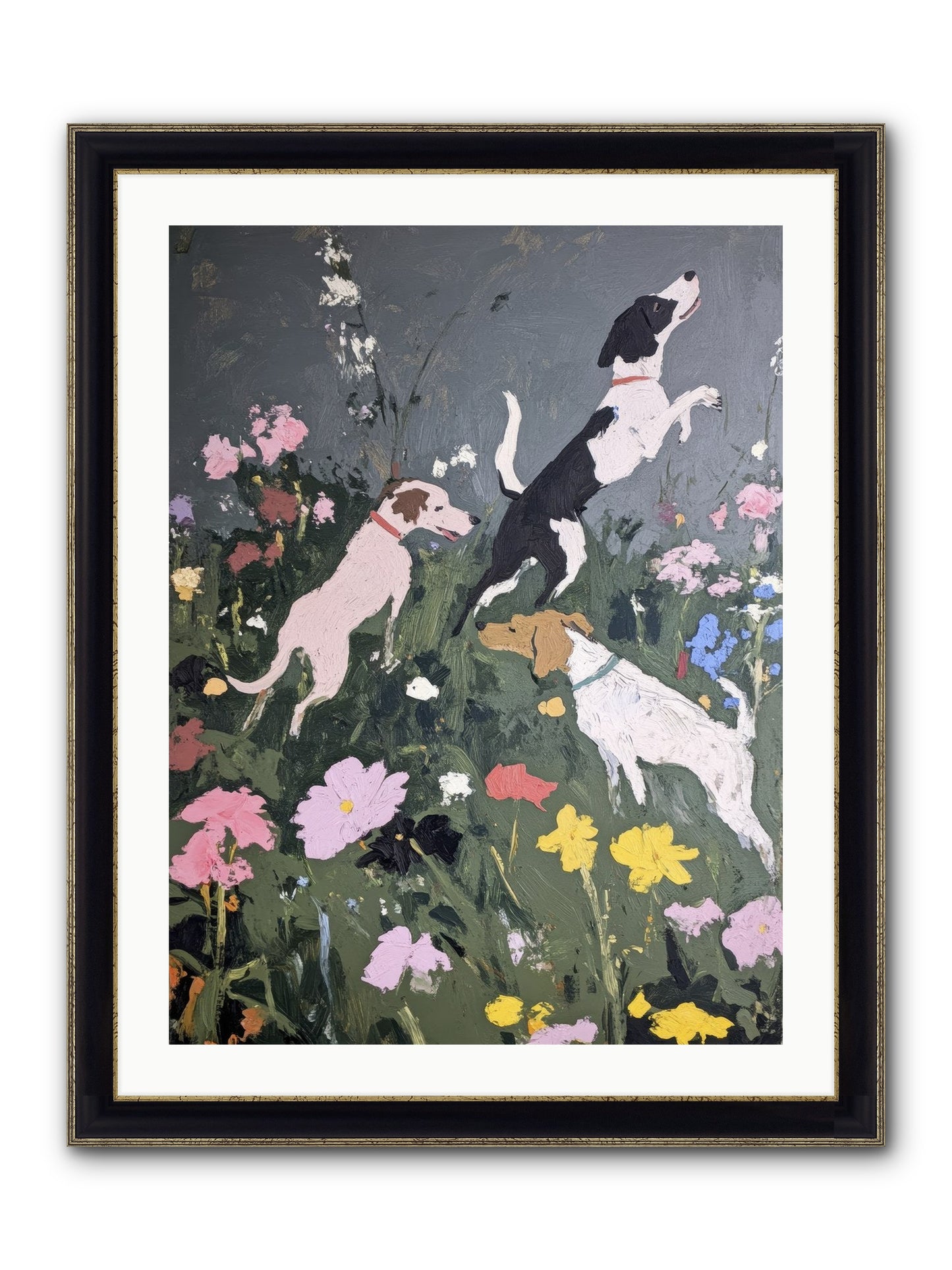 Celestial Watching Framed Print - Black & Gold 24x32
