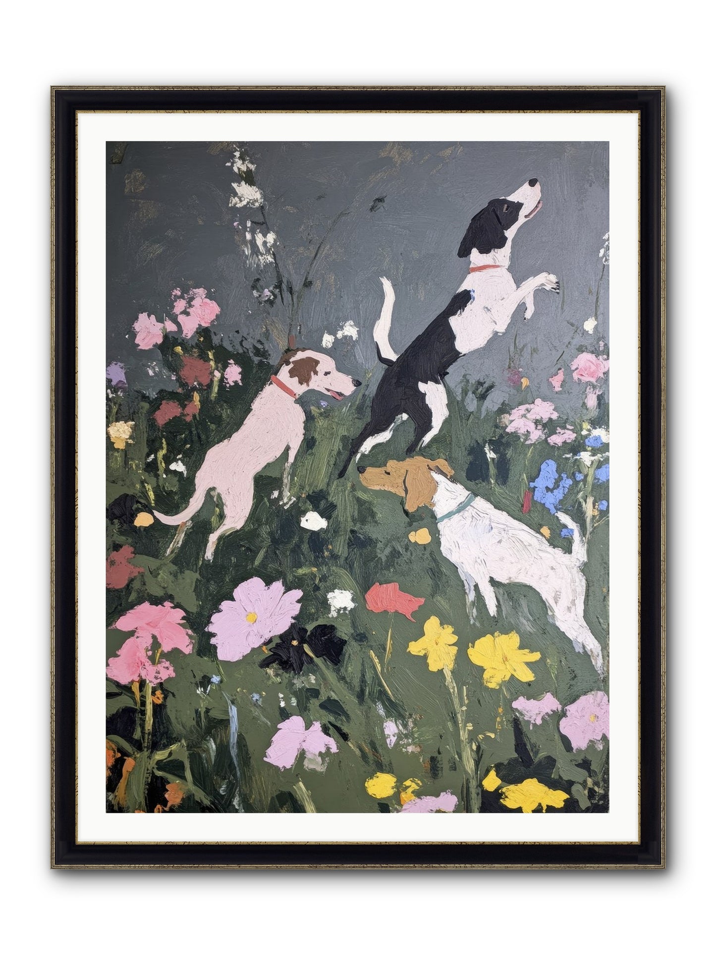 Celestial Watching Framed Print - Black & Gold 36x48