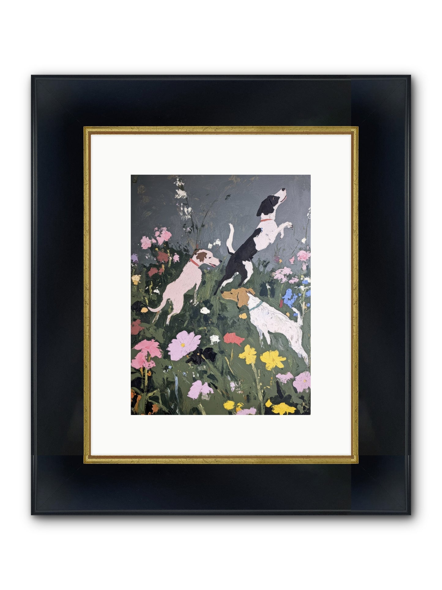 Celestial Watching Framed Print - Wide Black w/Gold 9x12