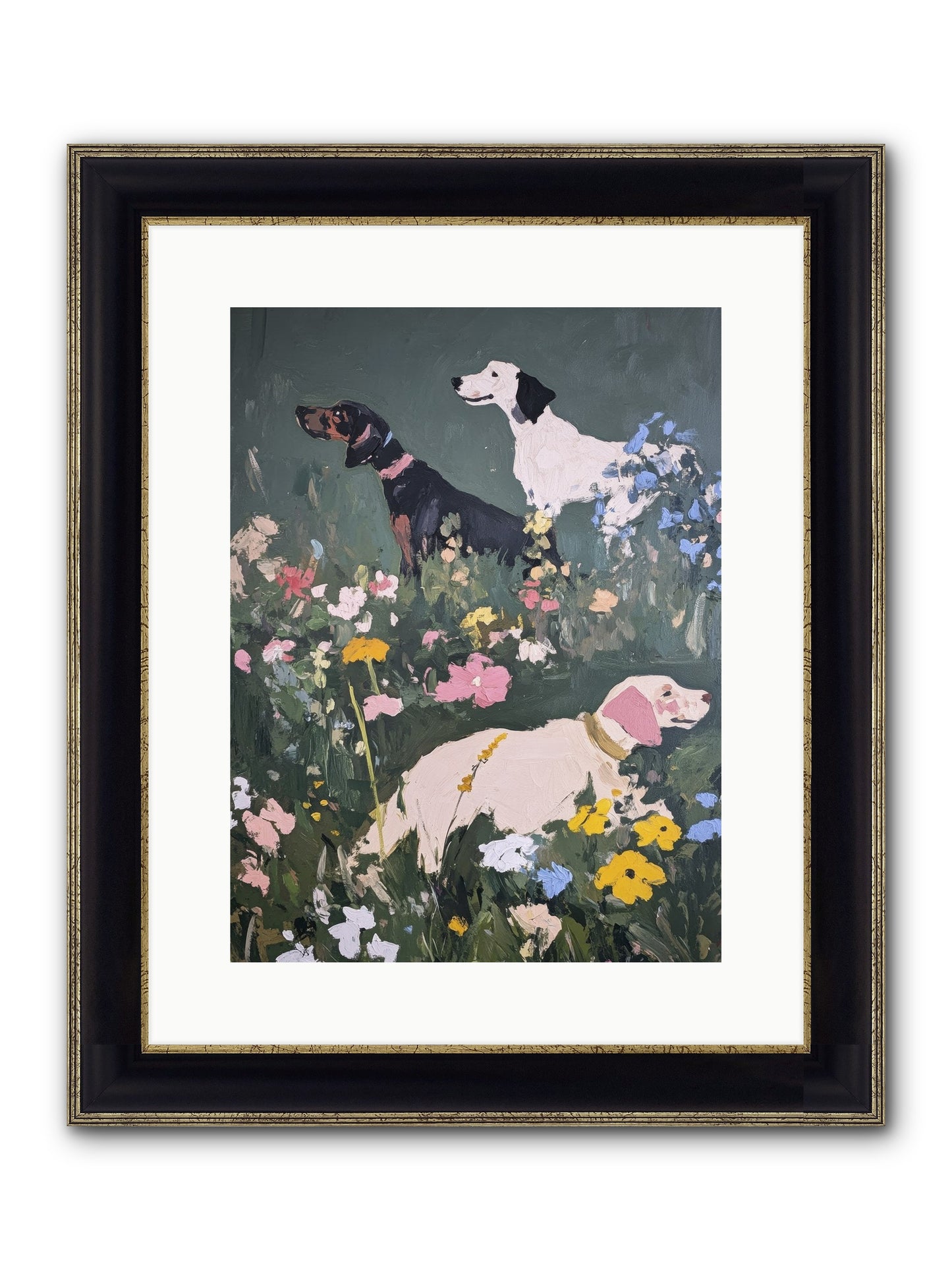 Celestial Watching No.2 Framed Print - Black & Gold 12x16