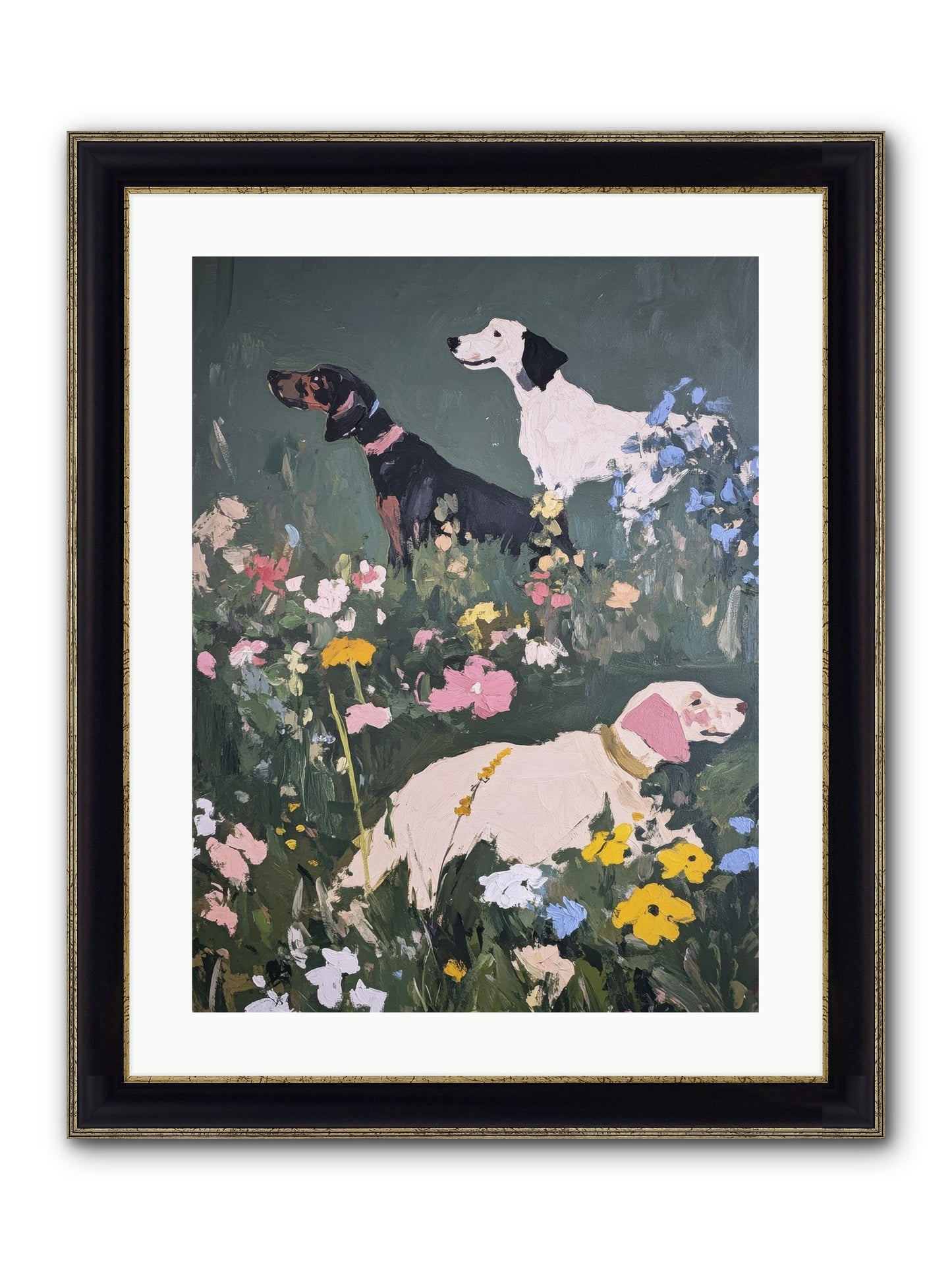 Celestial Watching No.2 Framed Print - Black & Gold 18x24