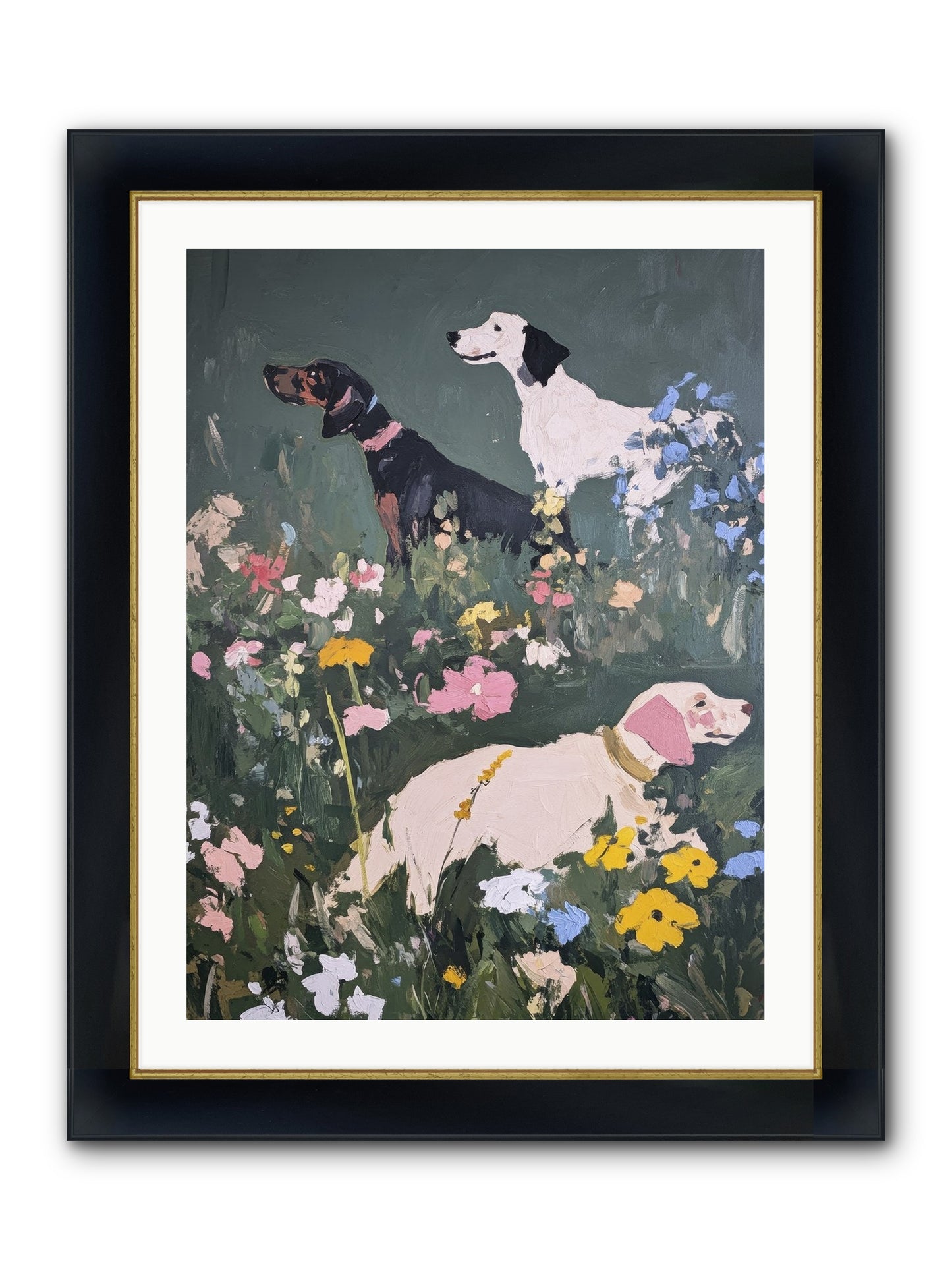 Celestial Watching No.2 Framed Print - Wide Black w/Gold 24x32