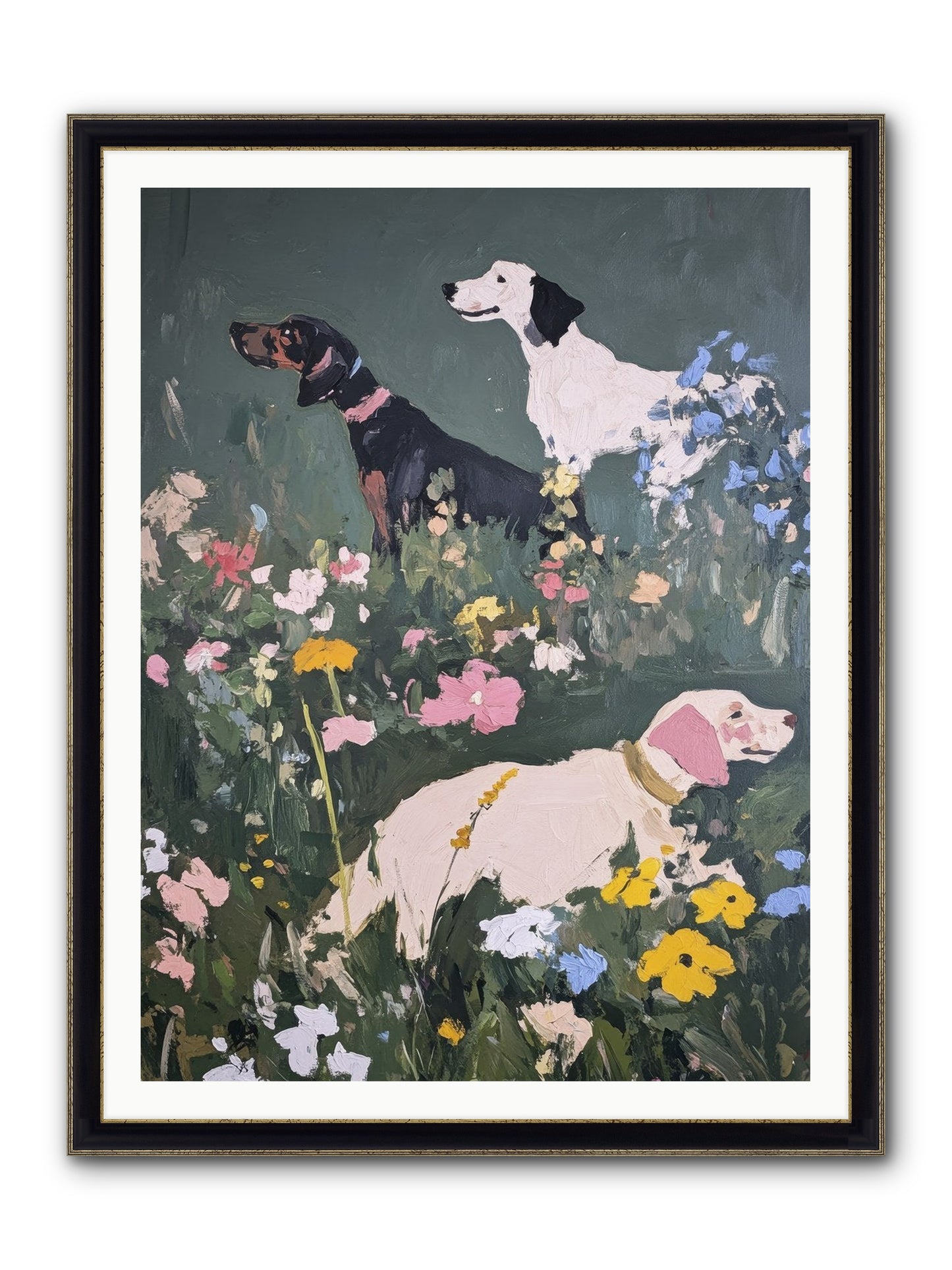 Celestial Watching No.2 Framed Print - Black & Gold 36x48