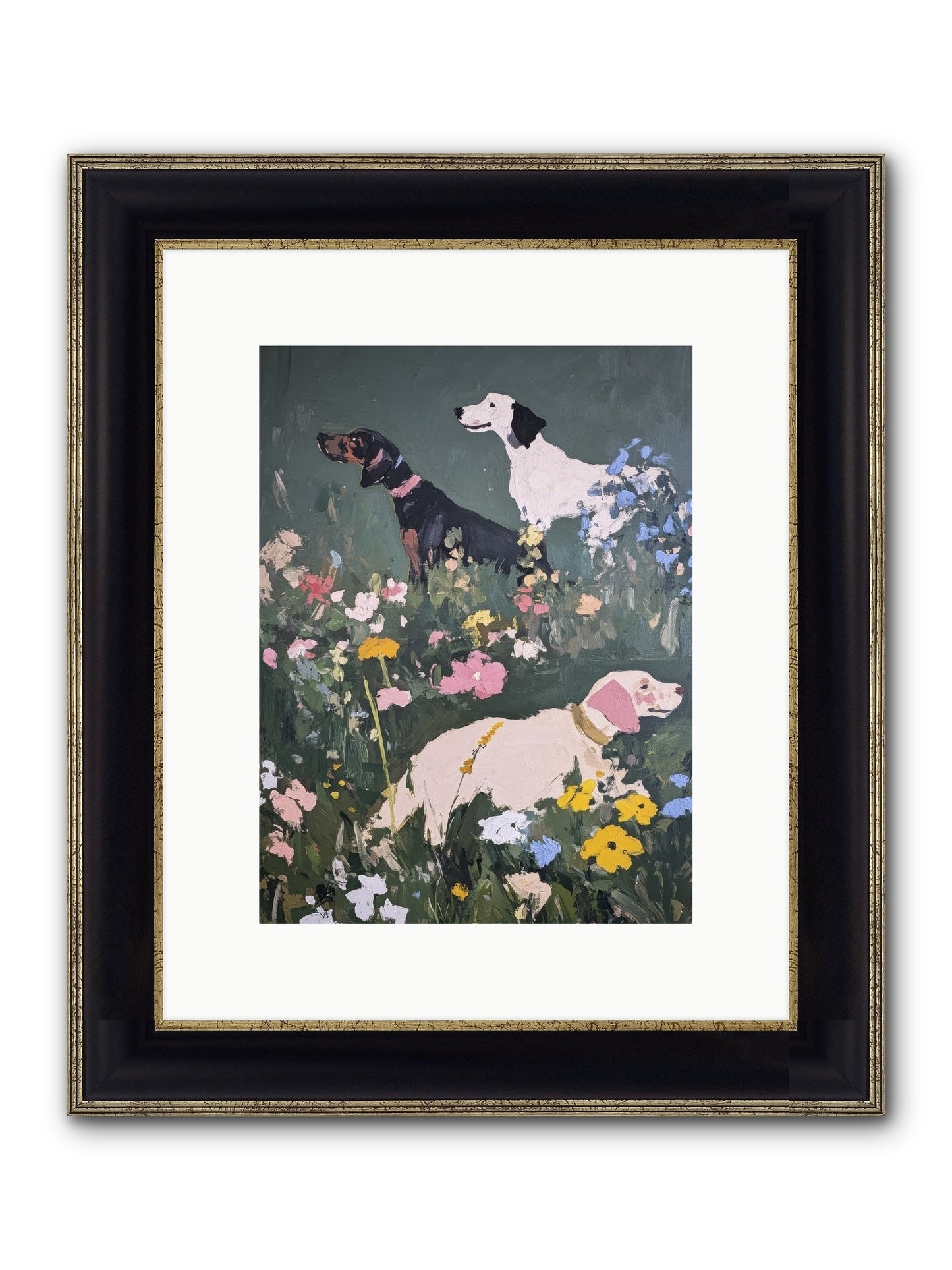 Celestial Watching No.2 Framed Print - Black & Gold 9x12
