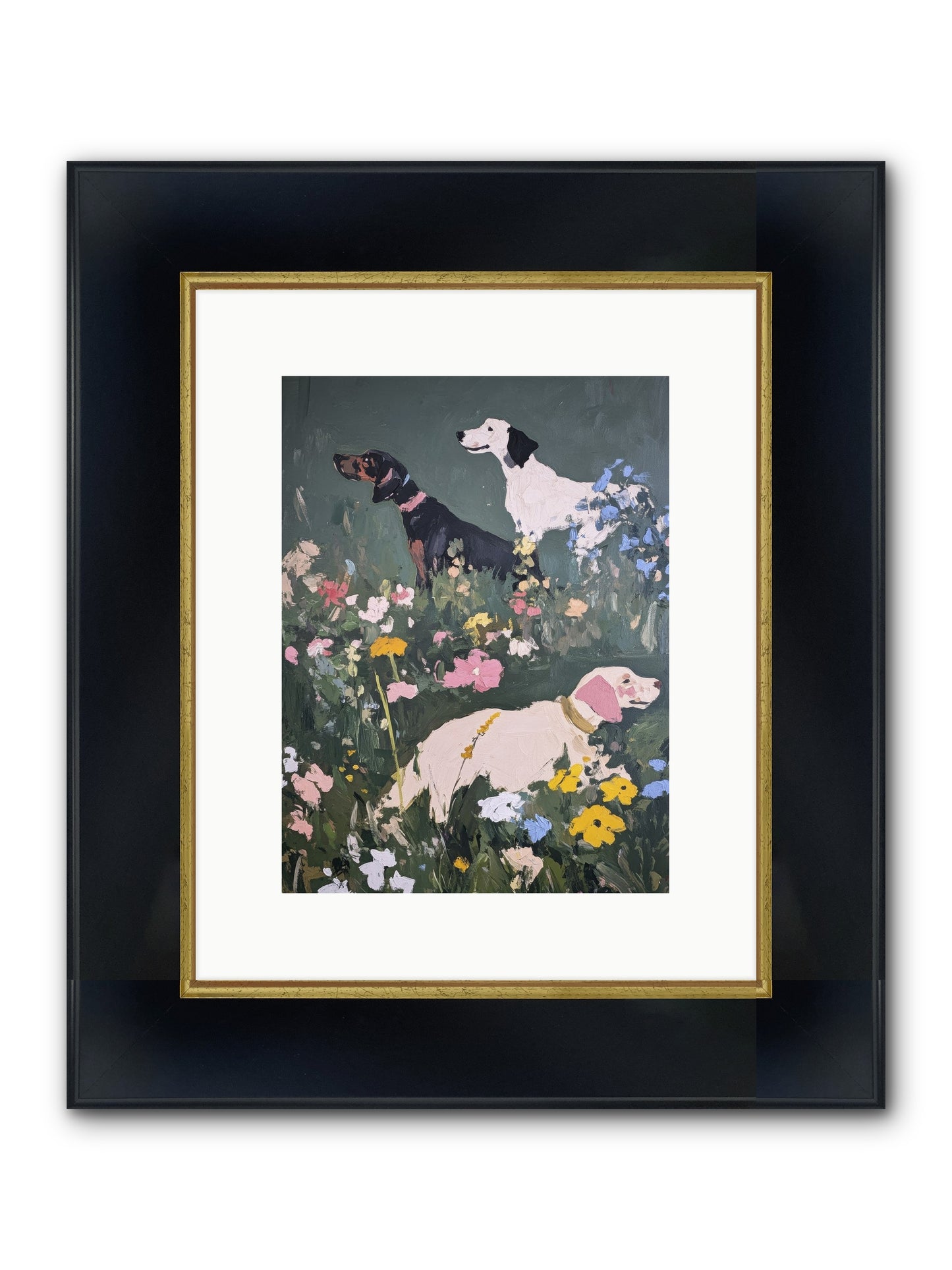 Celestial Watching No.2 Framed Print - Wide Black w/Gold 9x12