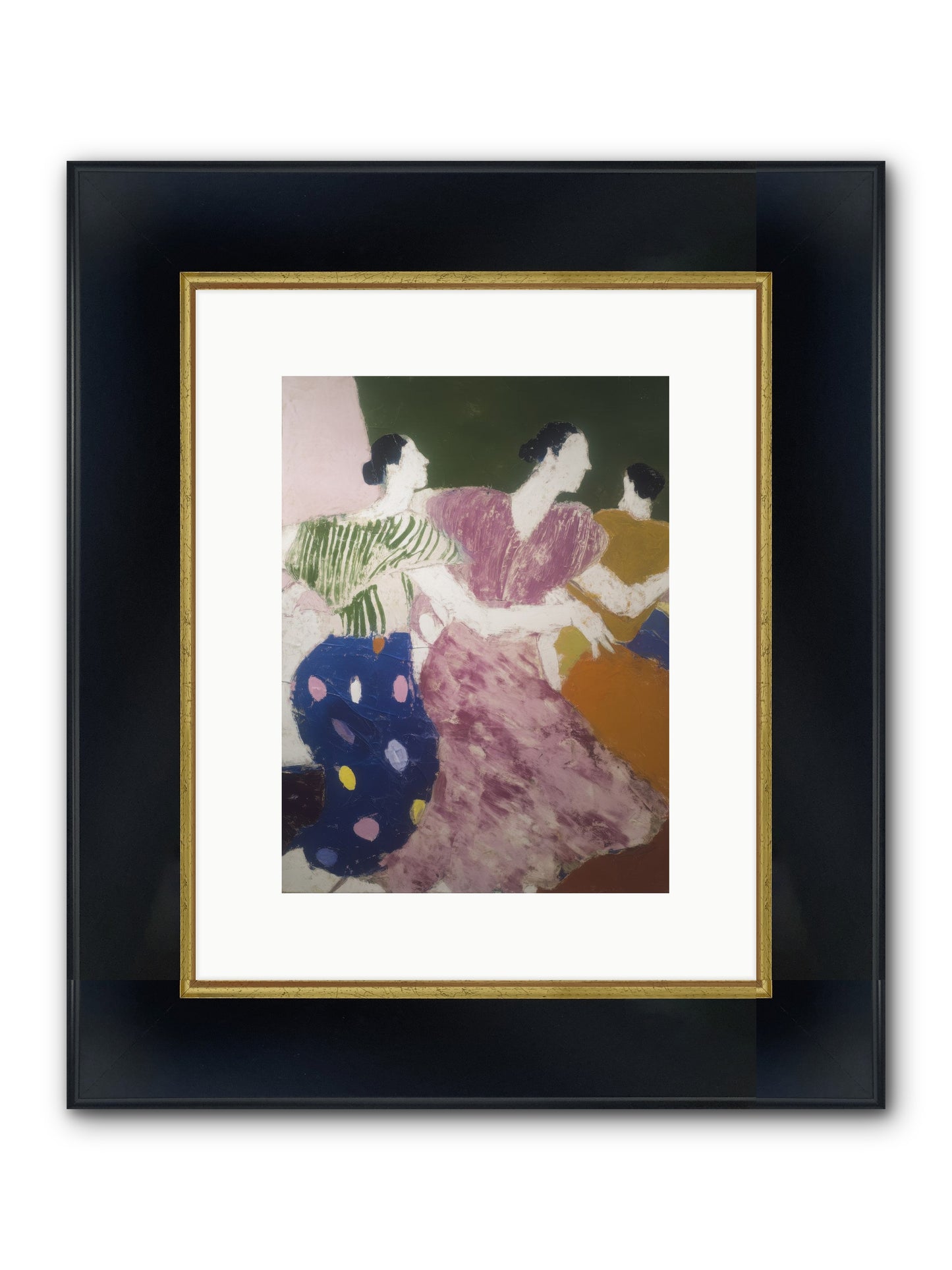 Centered Framed Print - Wide Black w/Gold 9x12
