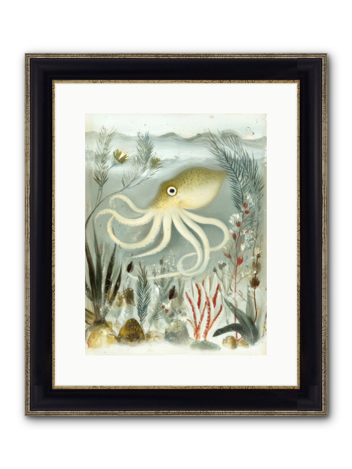 Cerulean Dreams Framed Print - Black & Gold 12x16