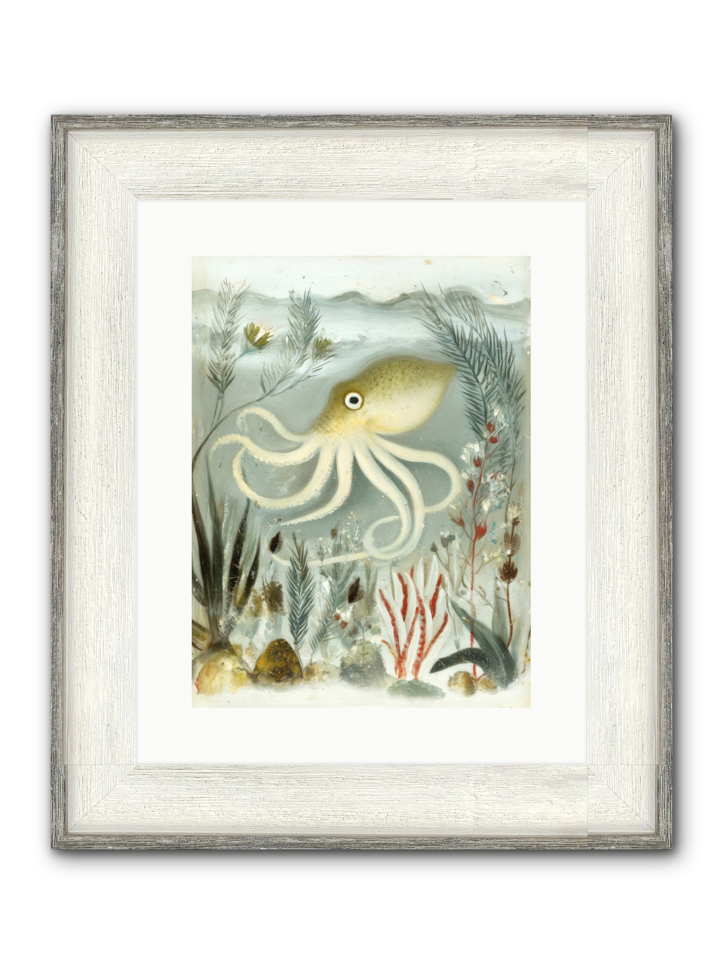 Cerulean Dreams Framed Print - Driftwood White 12x16