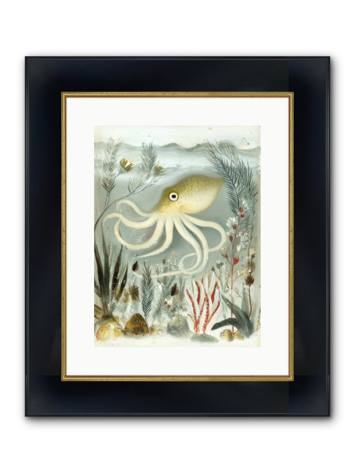 Cerulean Dreams Framed Print - Wide Black w/Gold 12x16