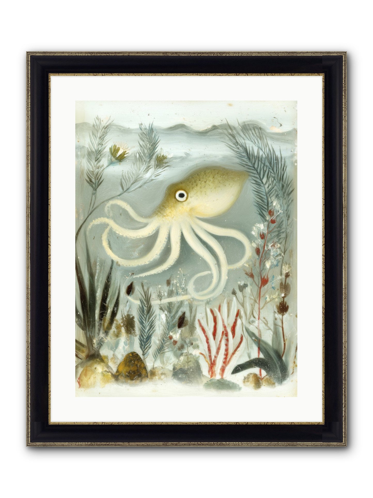 Cerulean Dreams Framed Print - Black & Gold 18x24