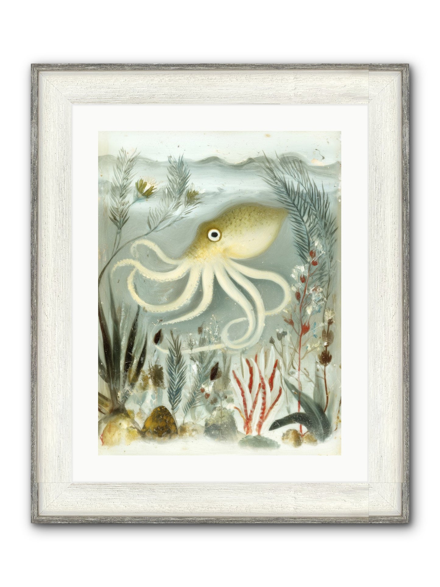 Cerulean Dreams Framed Print - Driftwood White 18x24