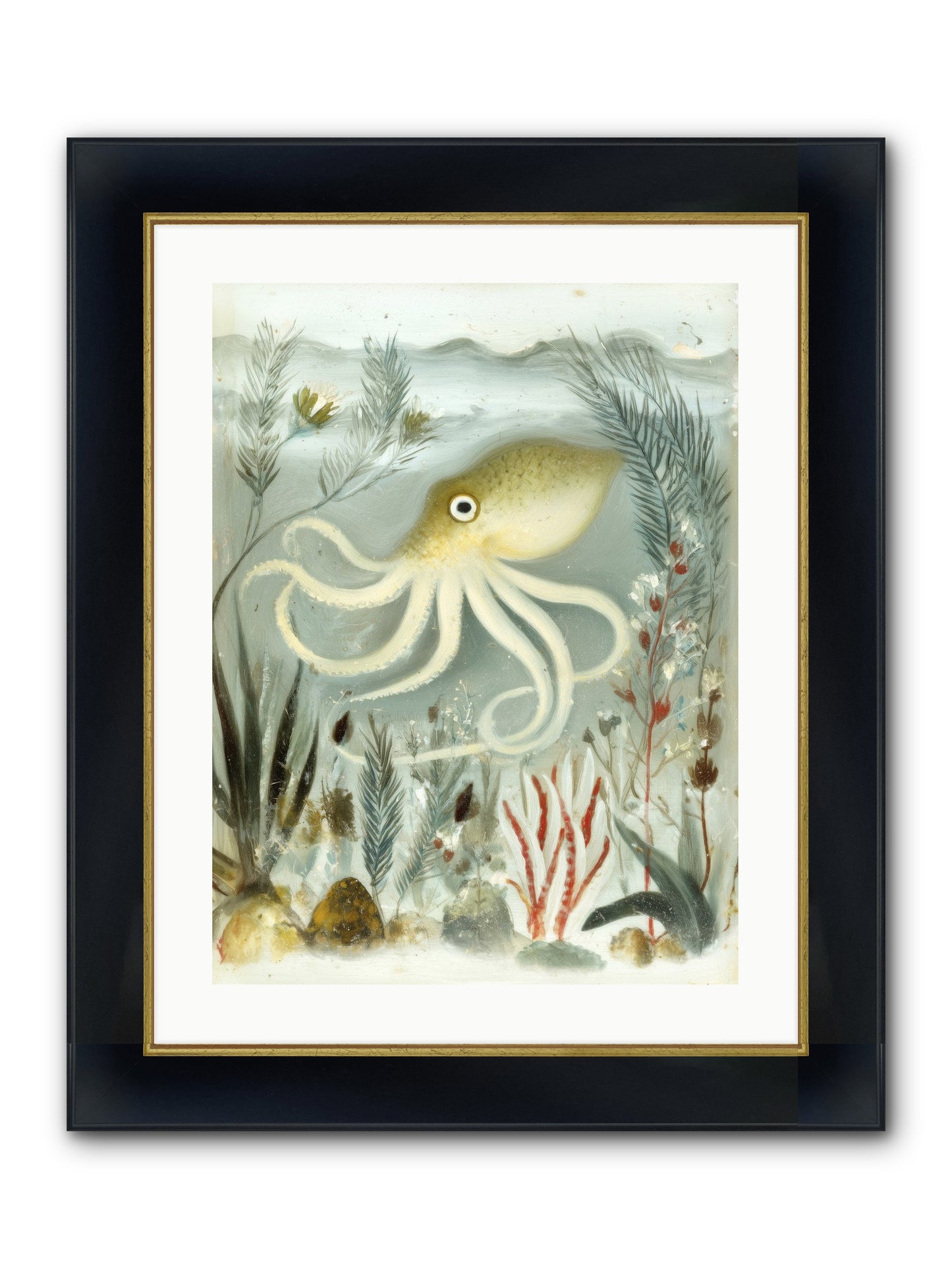 Cerulean Dreams Framed Print - Wide Black w/Gold 18x24