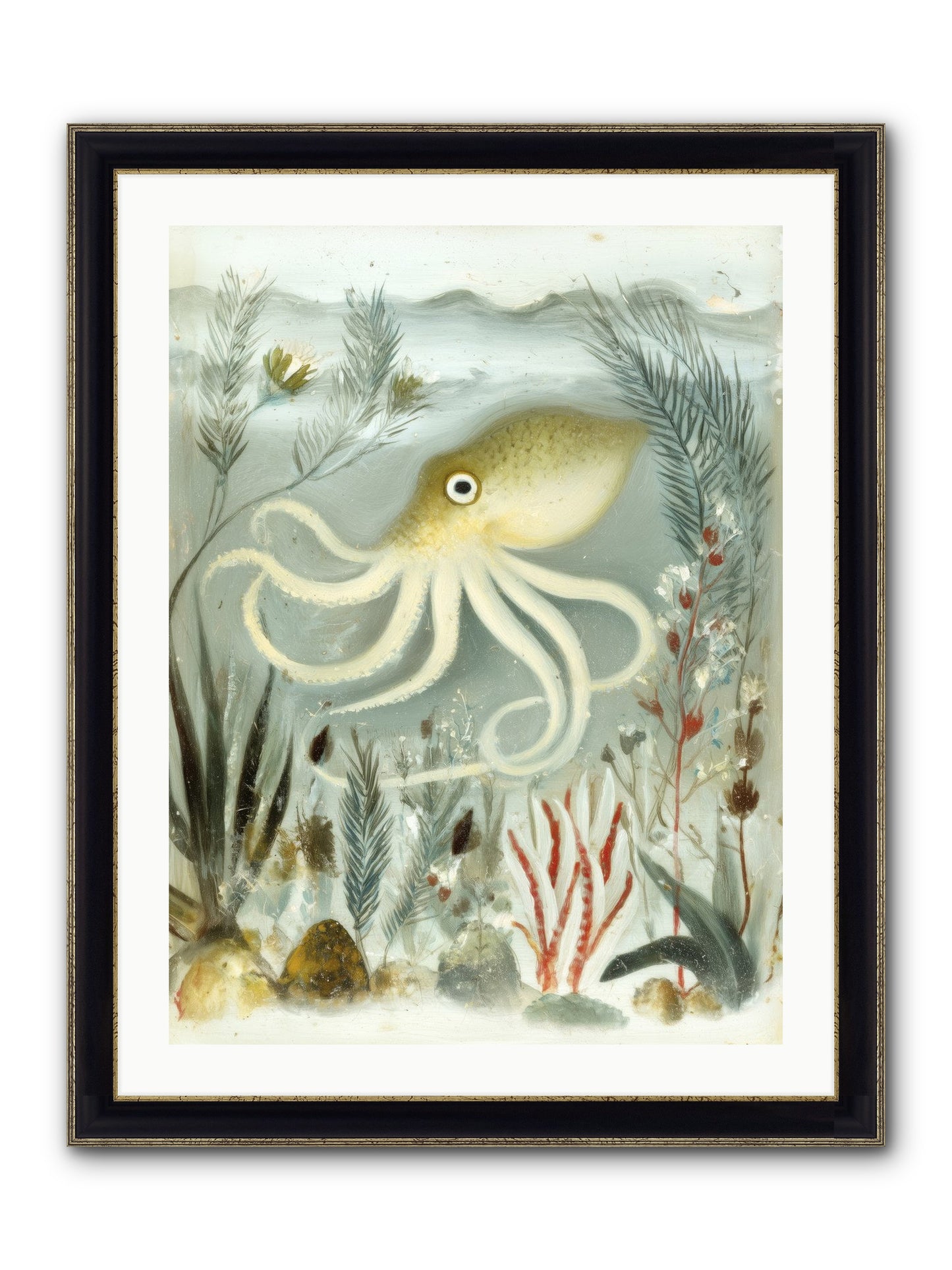 Cerulean Dreams Framed Print - Black & Gold 24x32