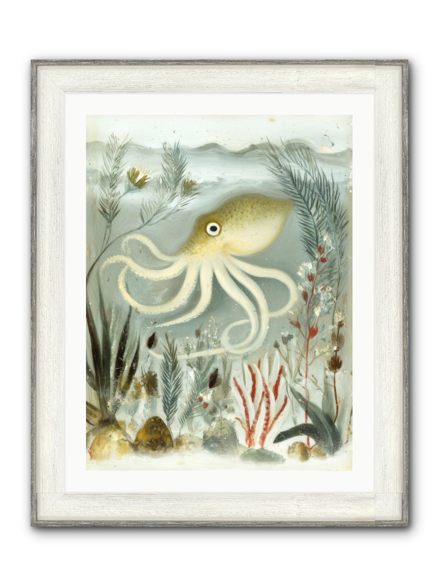 Cerulean Dreams Framed Print - Driftwood White 24x32