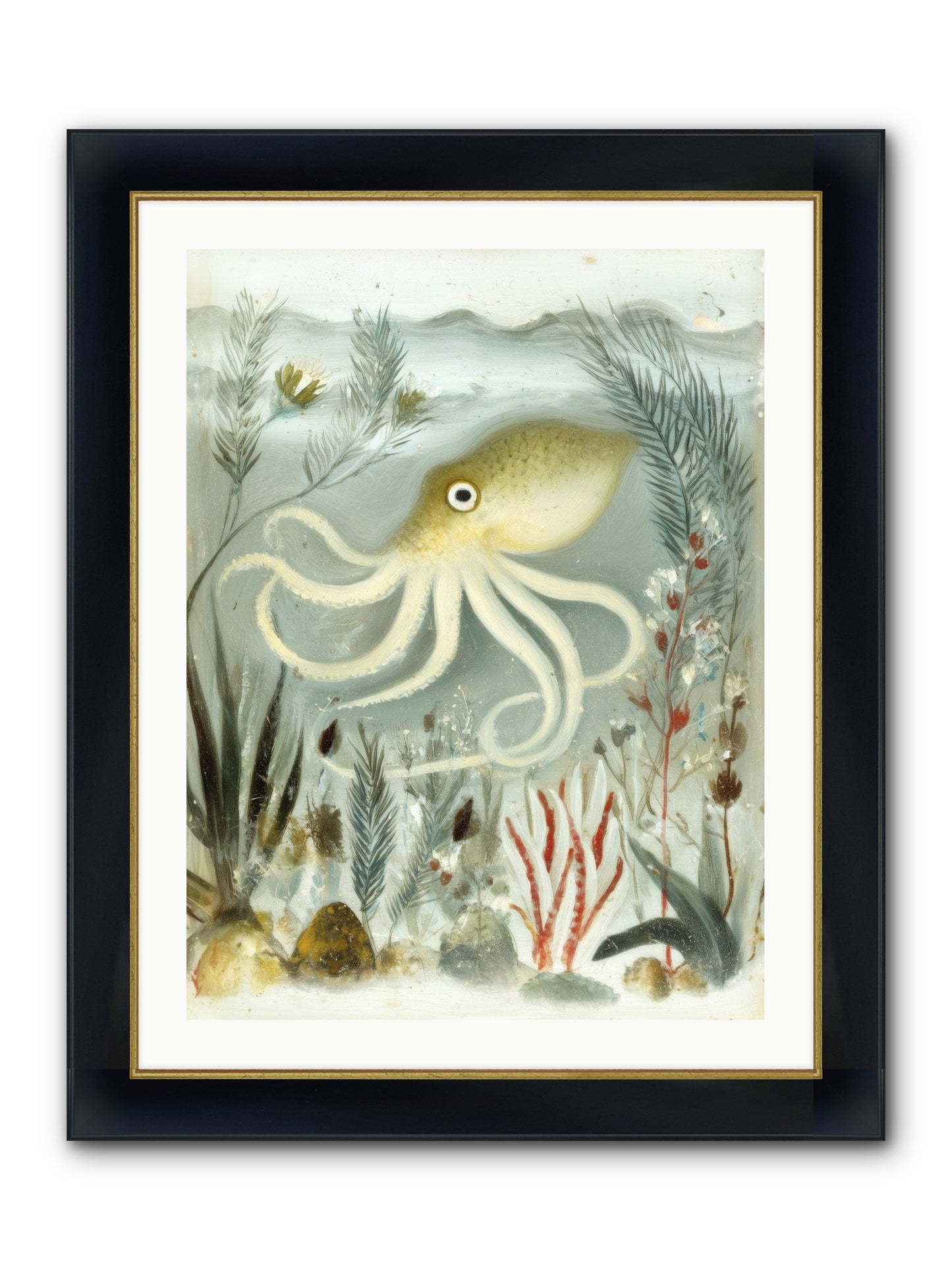 Cerulean Dreams Framed Print - Wide Black w/Gold 24x32