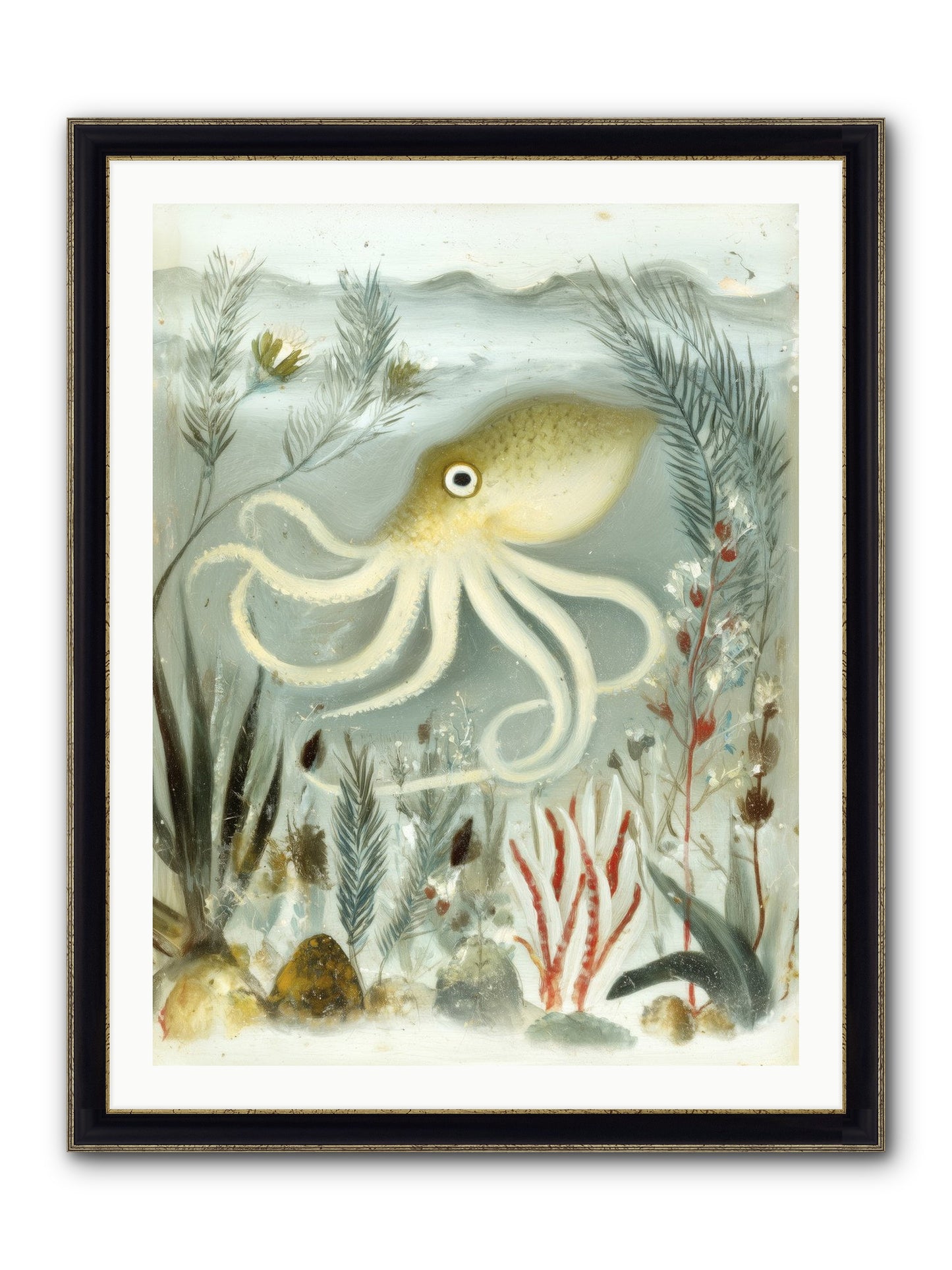 Cerulean Dreams Framed Print - Black & Gold 30x40