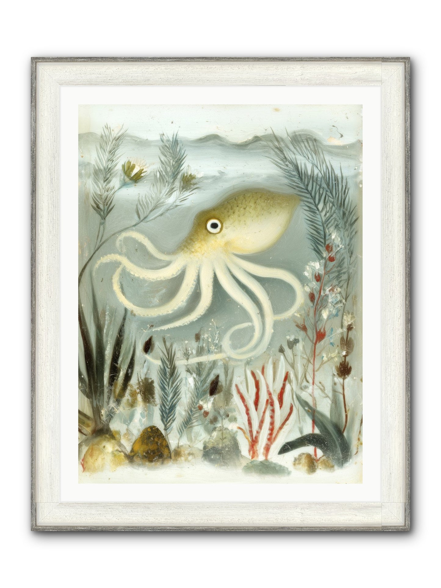 Cerulean Dreams Framed Print - Driftwood White 30x40