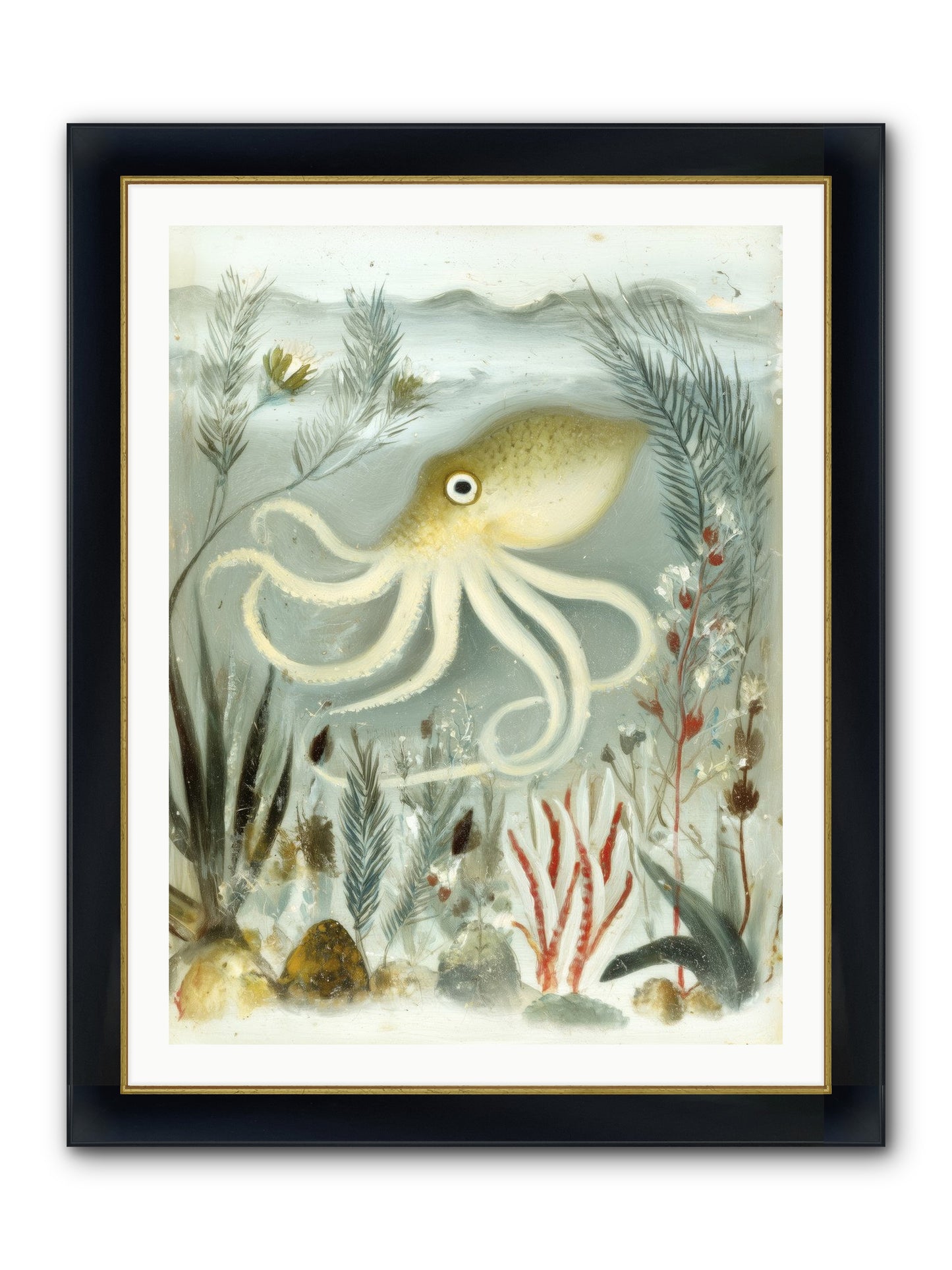 Cerulean Dreams Framed Print - Wide Black w/Gold 30x40