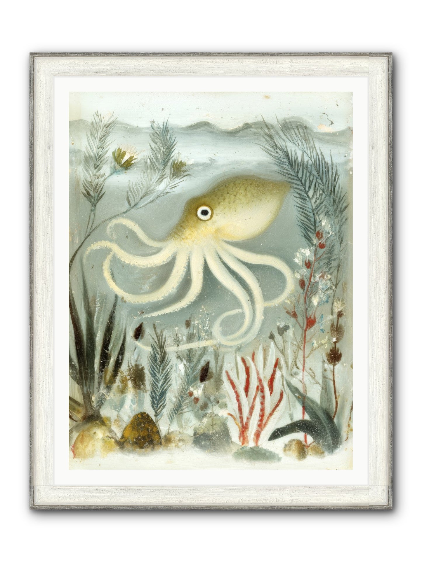 Cerulean Dreams Framed Print - Driftwood White 36x48