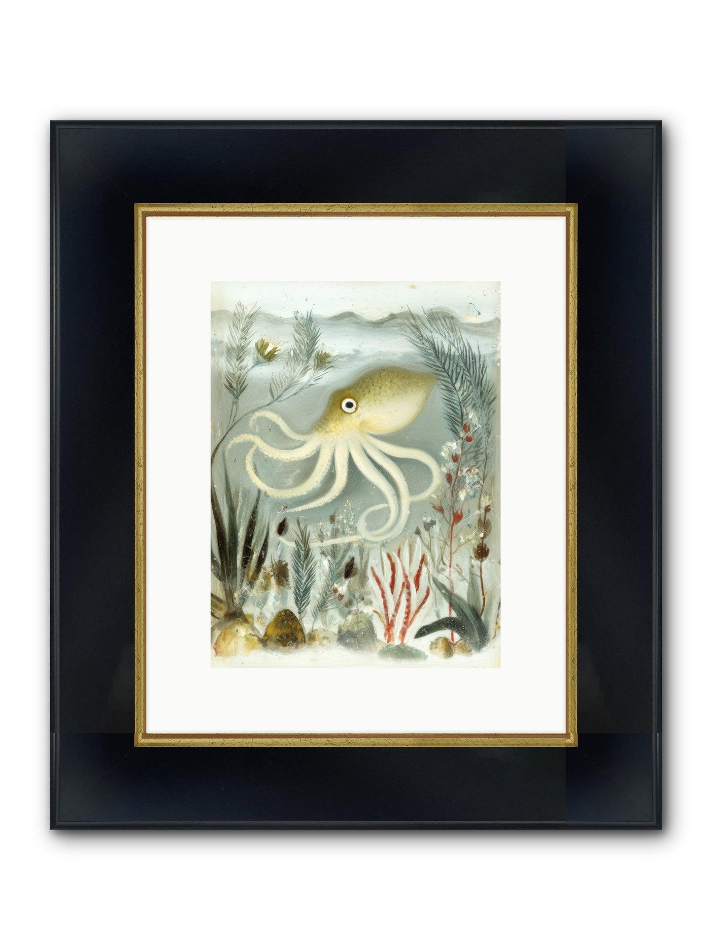 Cerulean Dreams Framed Print - Wide Black w/Gold 9x12