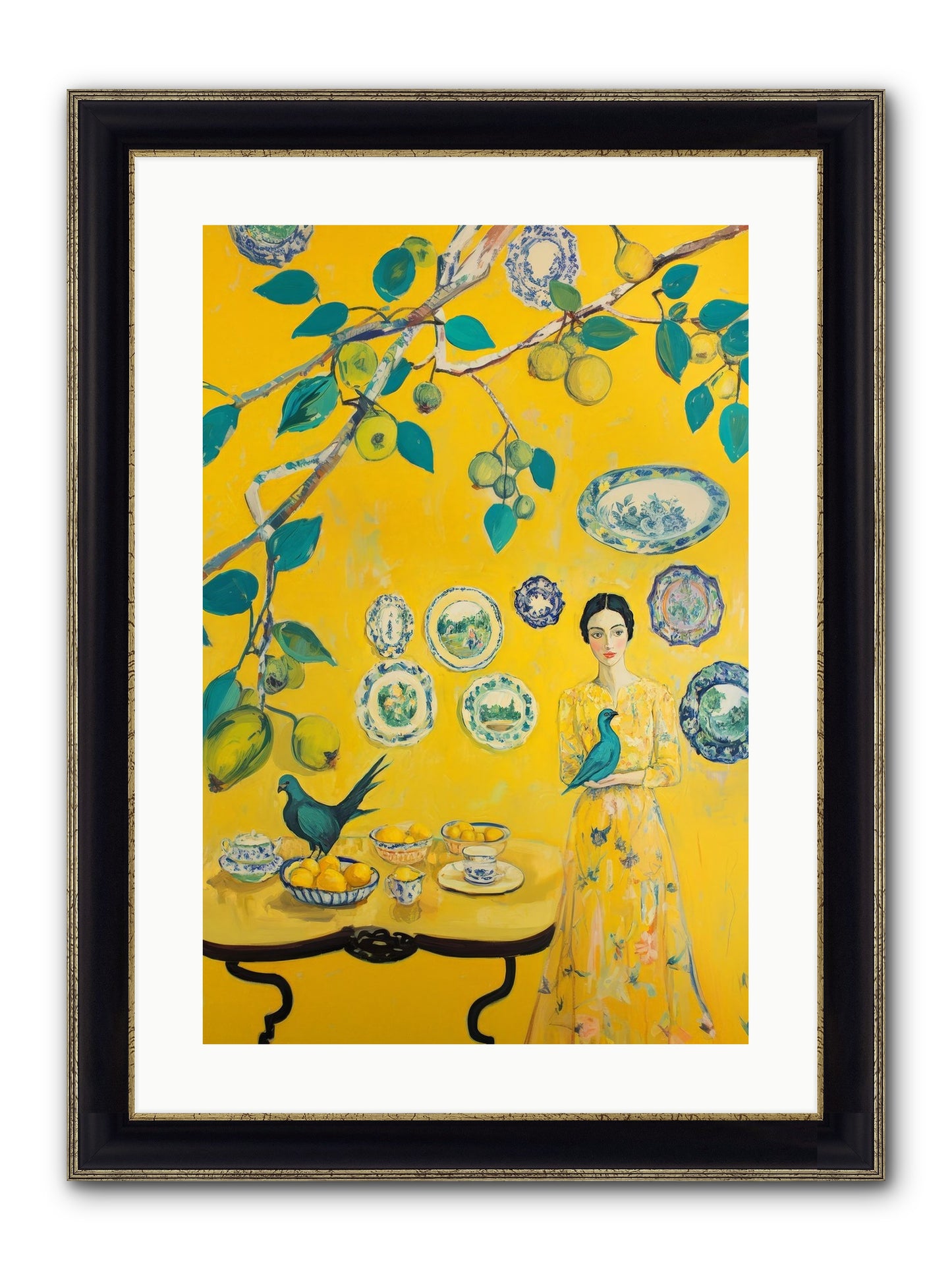 Château Soleil Framed Print - Black & Gold 16x24