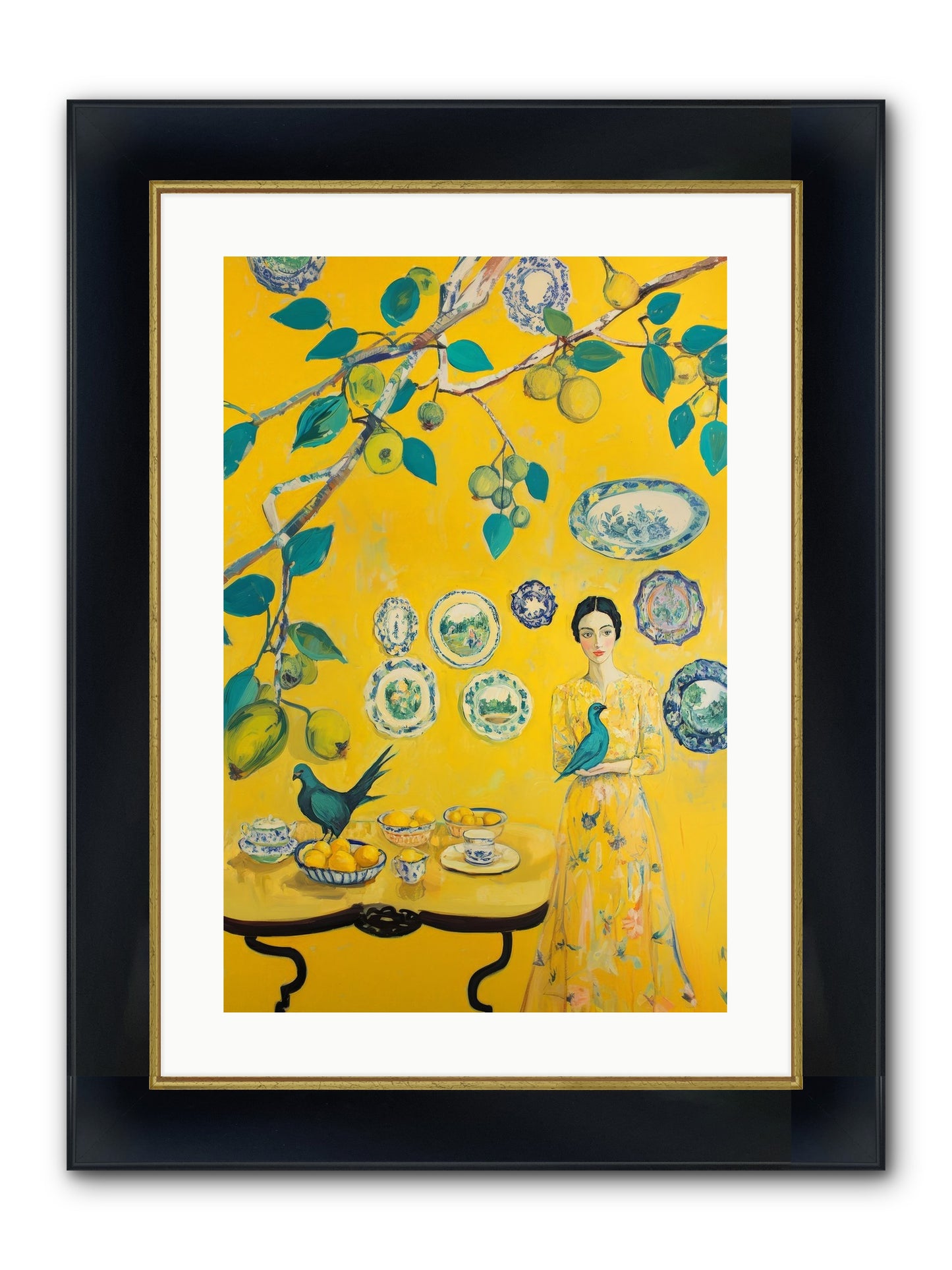 Château Soleil Framed Print - Wide Black w/Gold 16x24