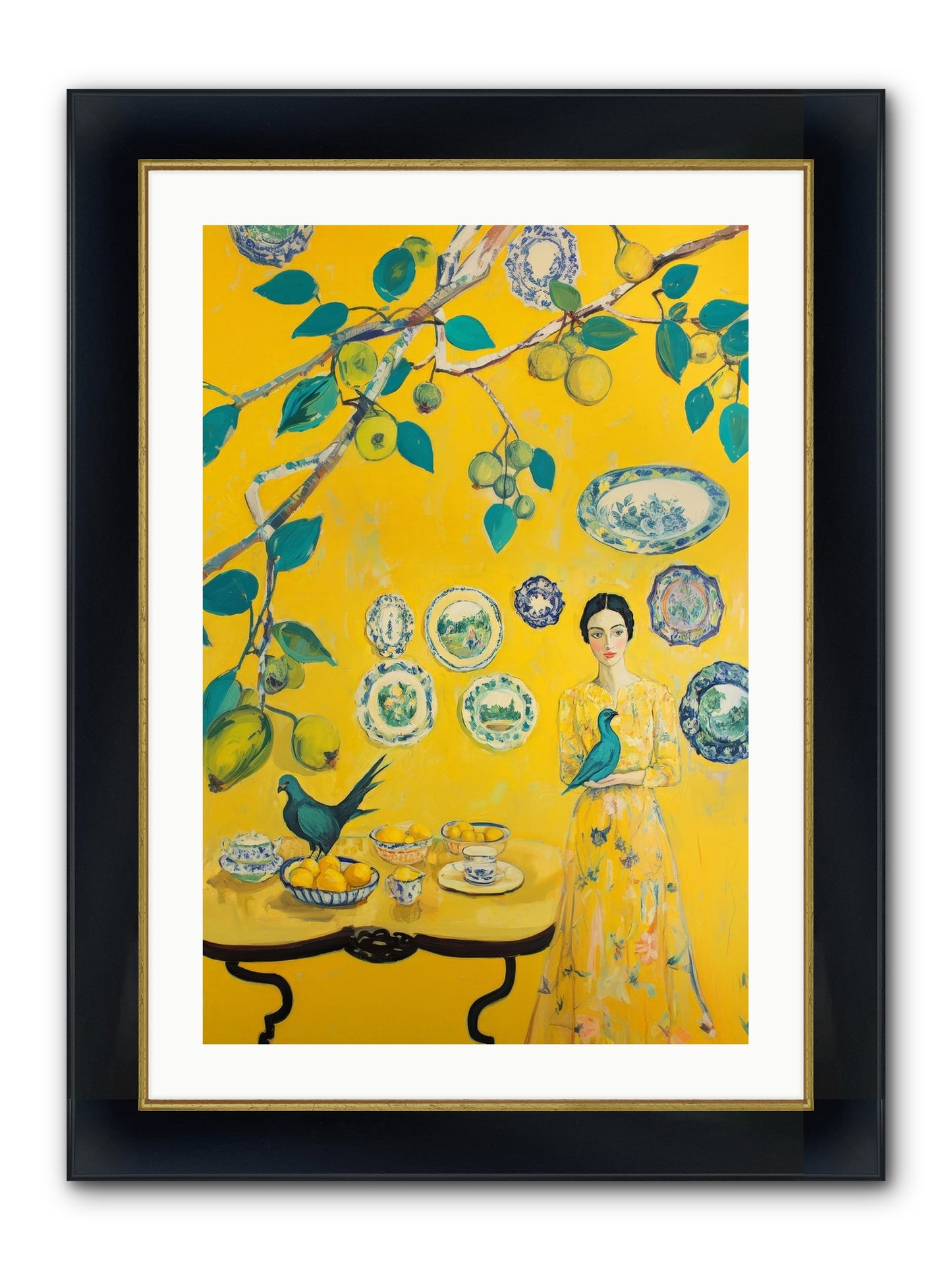 Château Soleil Framed Print - Wide Black w/Gold 20x30