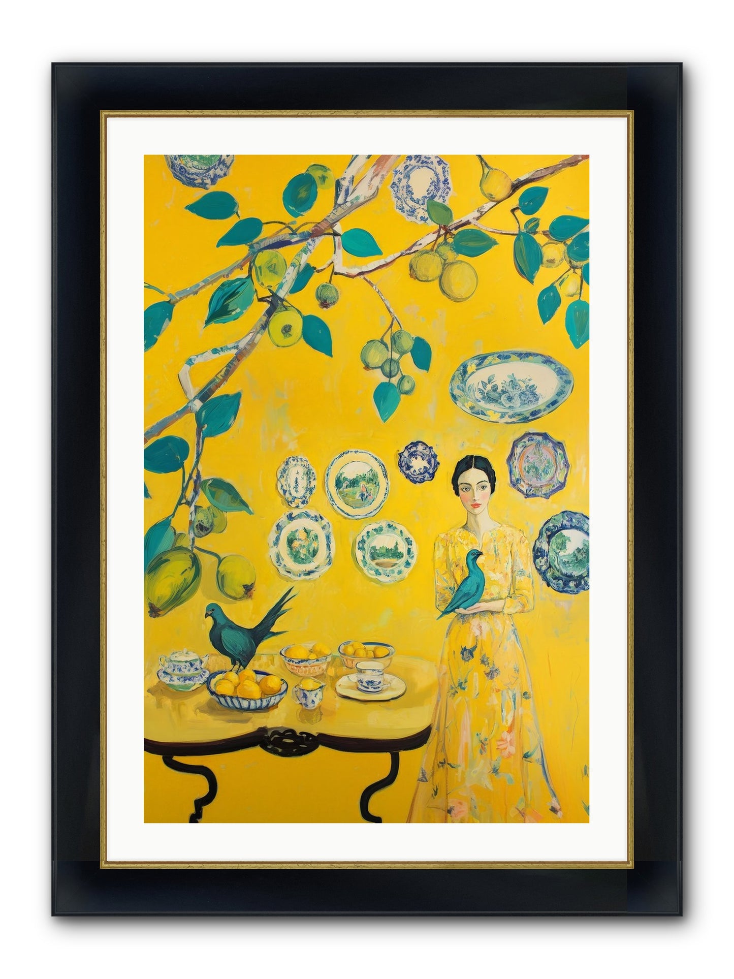 Château Soleil Framed Print - Wide Black w/Gold 24x36