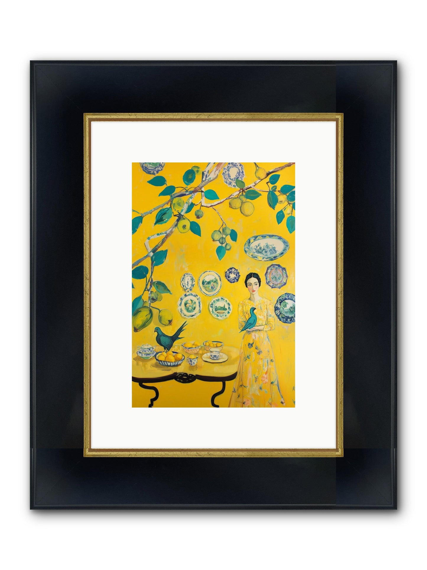 Château Soleil Framed Print - Wide Black w/Gold 8x12