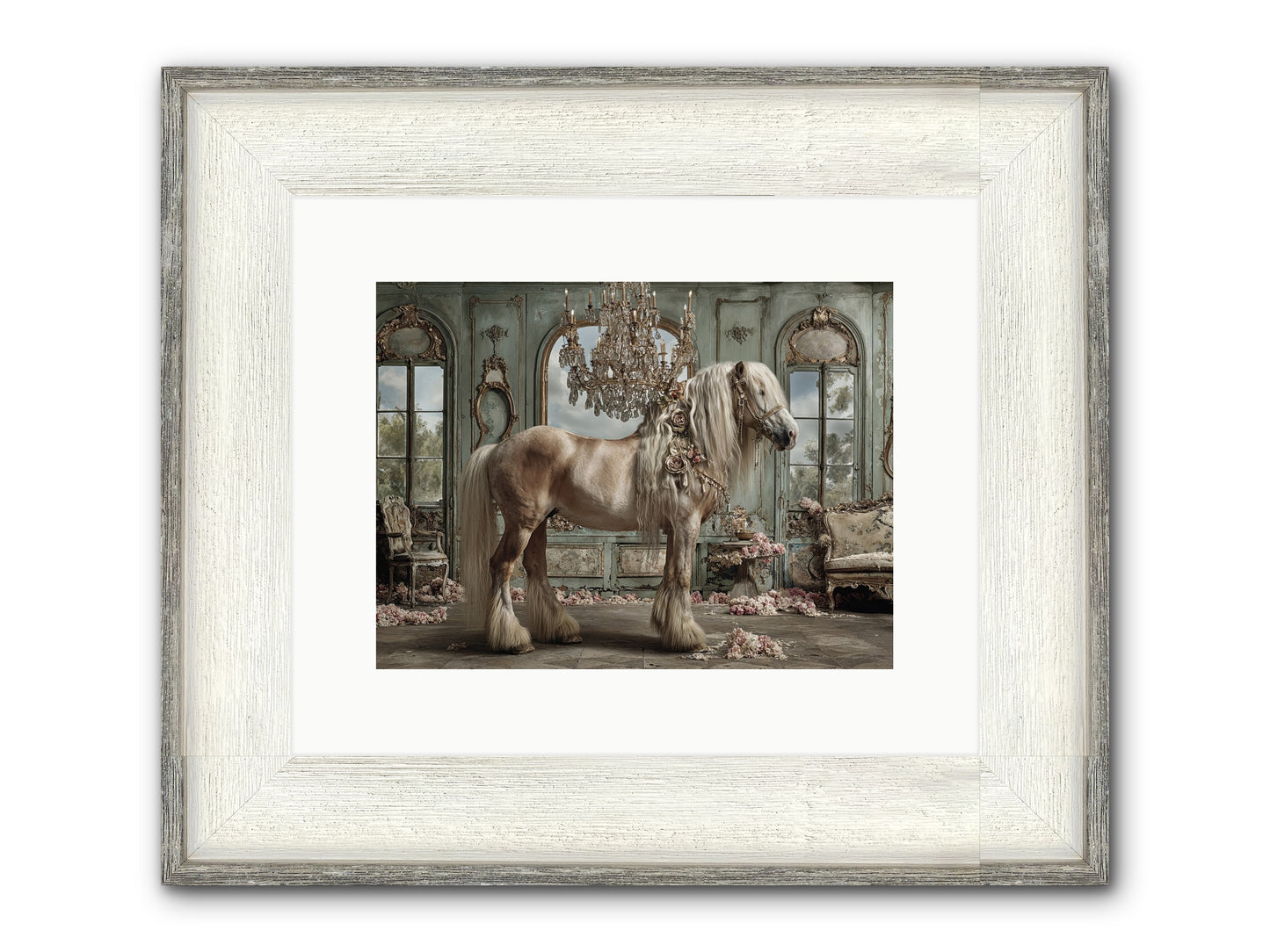 Champagne And Clover Framed Print - Driftwood White 12x9