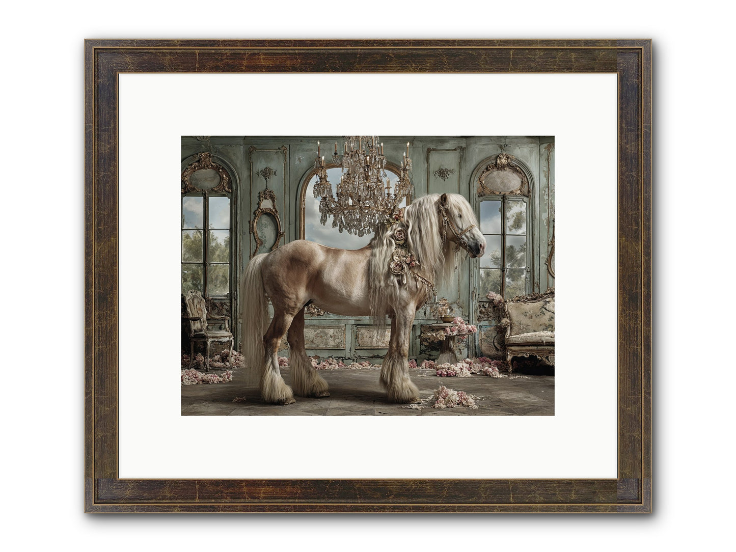 Champagne And Clover Framed Print - Slimwoods Black/Gold 12x9