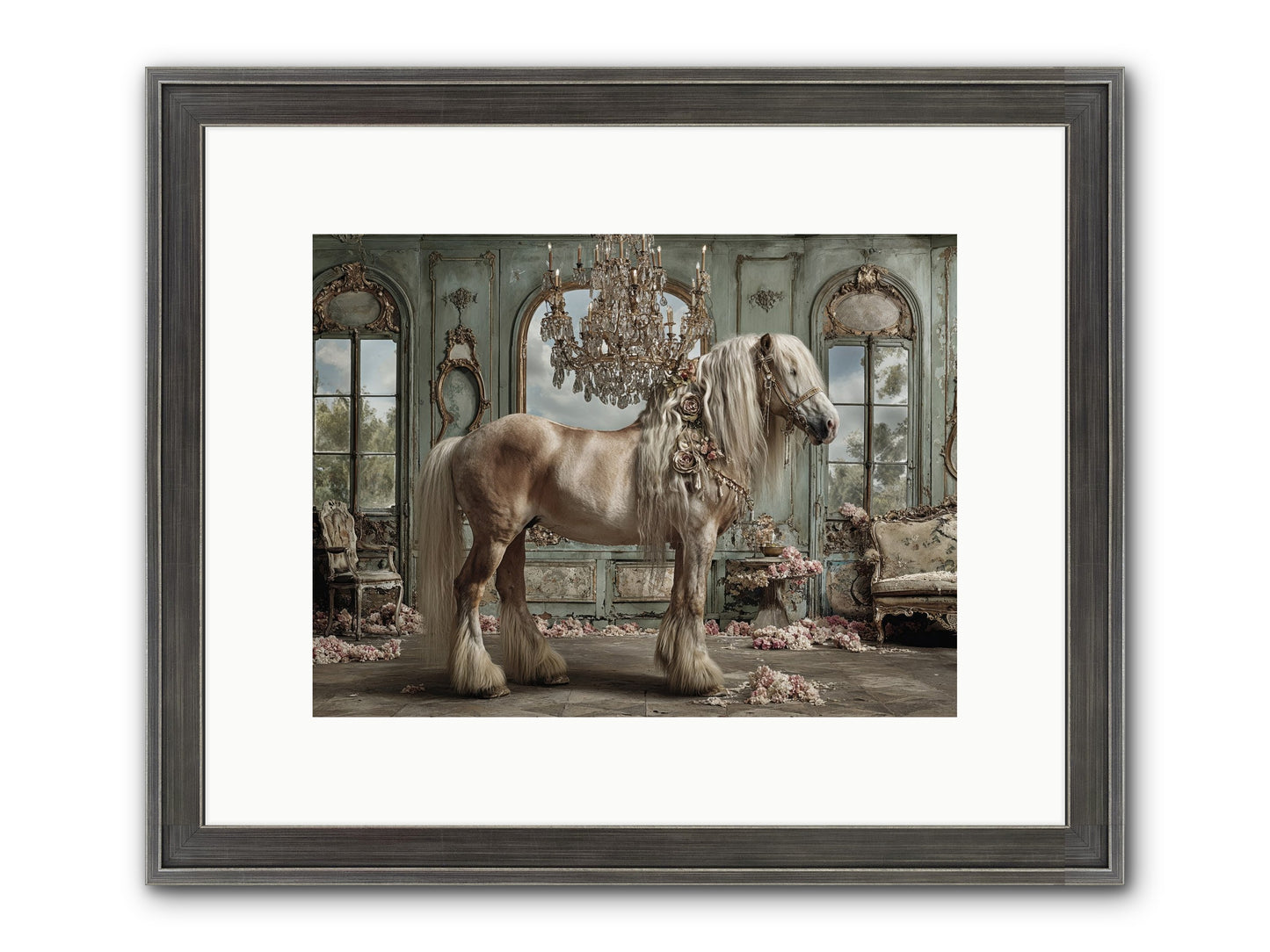 Champagne And Clover Framed Print - Slimwoods Black/Silver 12x9