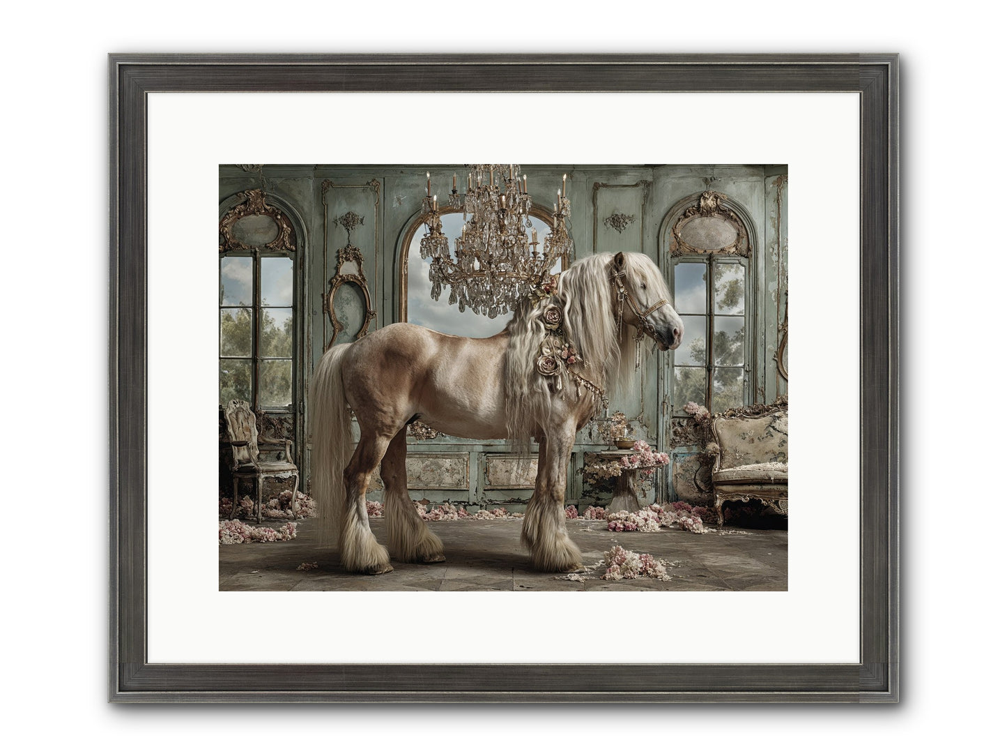 Champagne And Clover Framed Print - Slimwoods Black/Silver 16x12