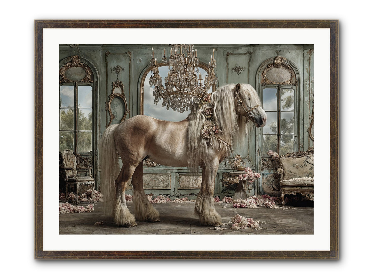 Champagne And Clover Framed Print - Slimwoods Black/Gold 32x24