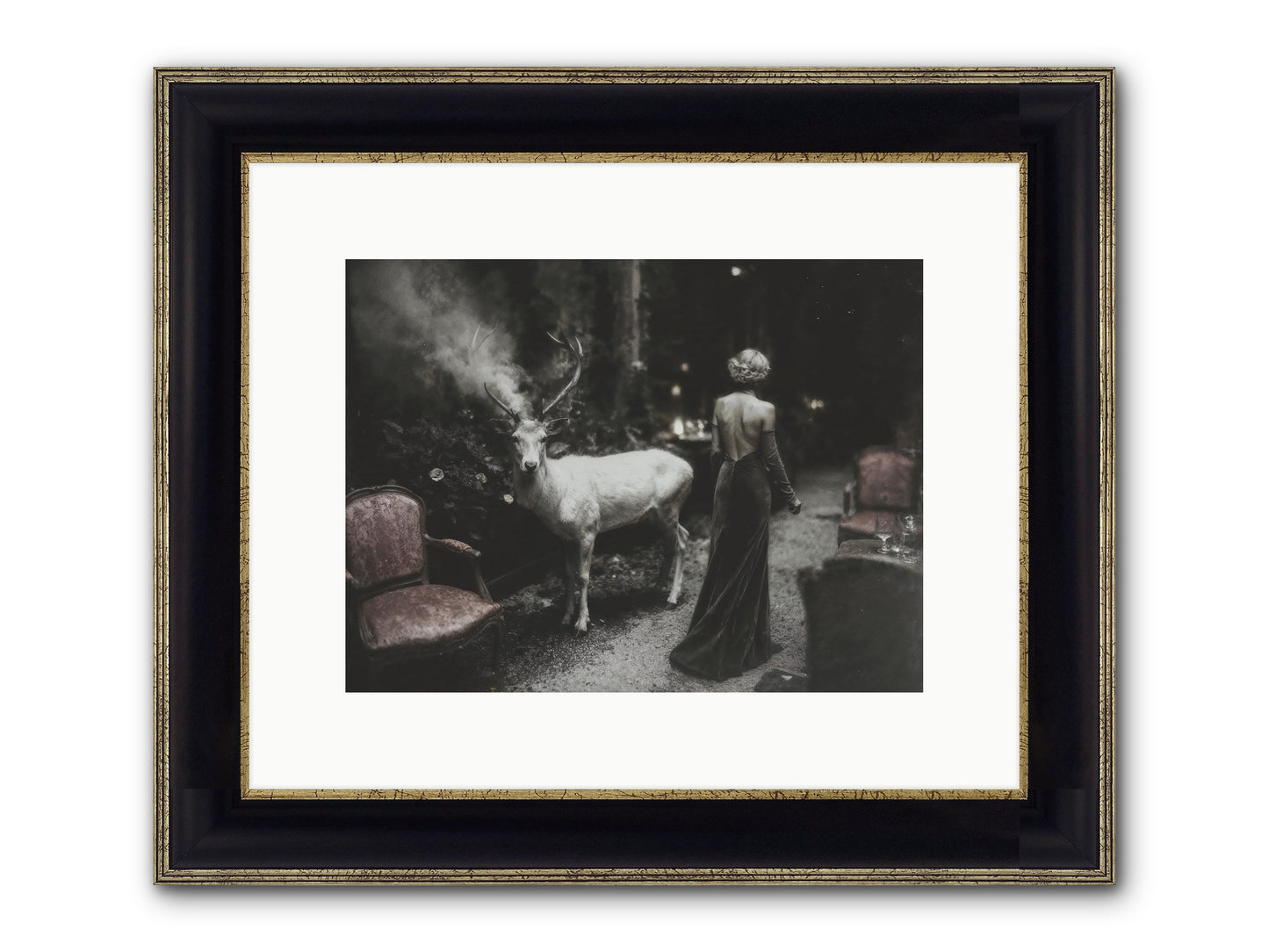 Champagne and Courage Framed Print - Black & Gold 12x9