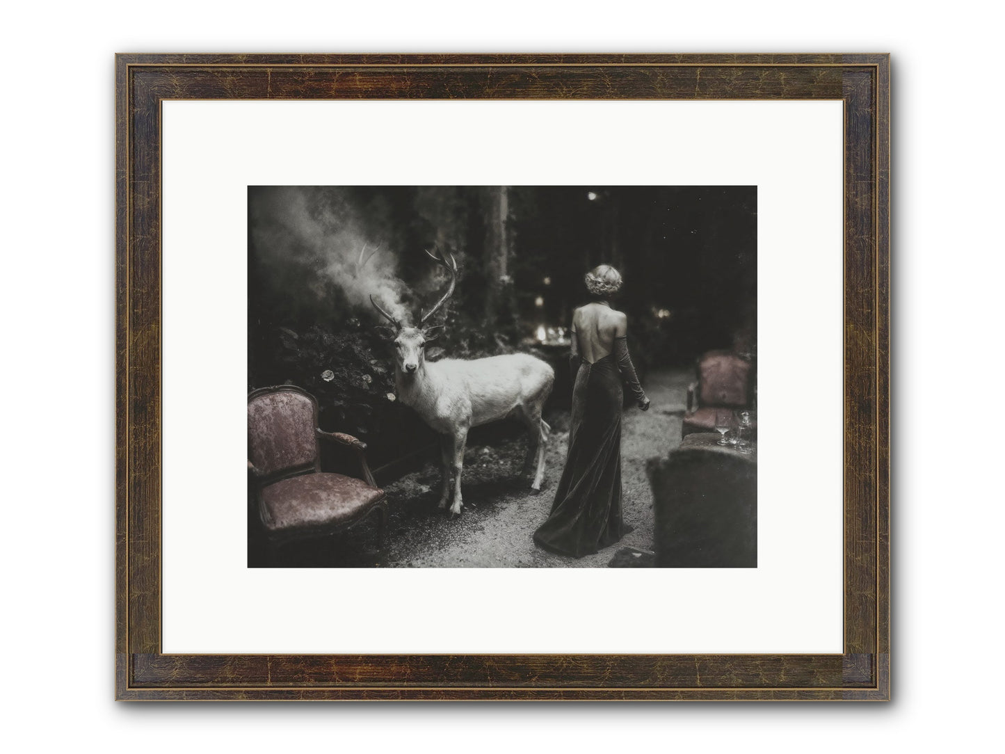 Champagne and Courage Framed Print - Slimwoods Black/Gold 12x9