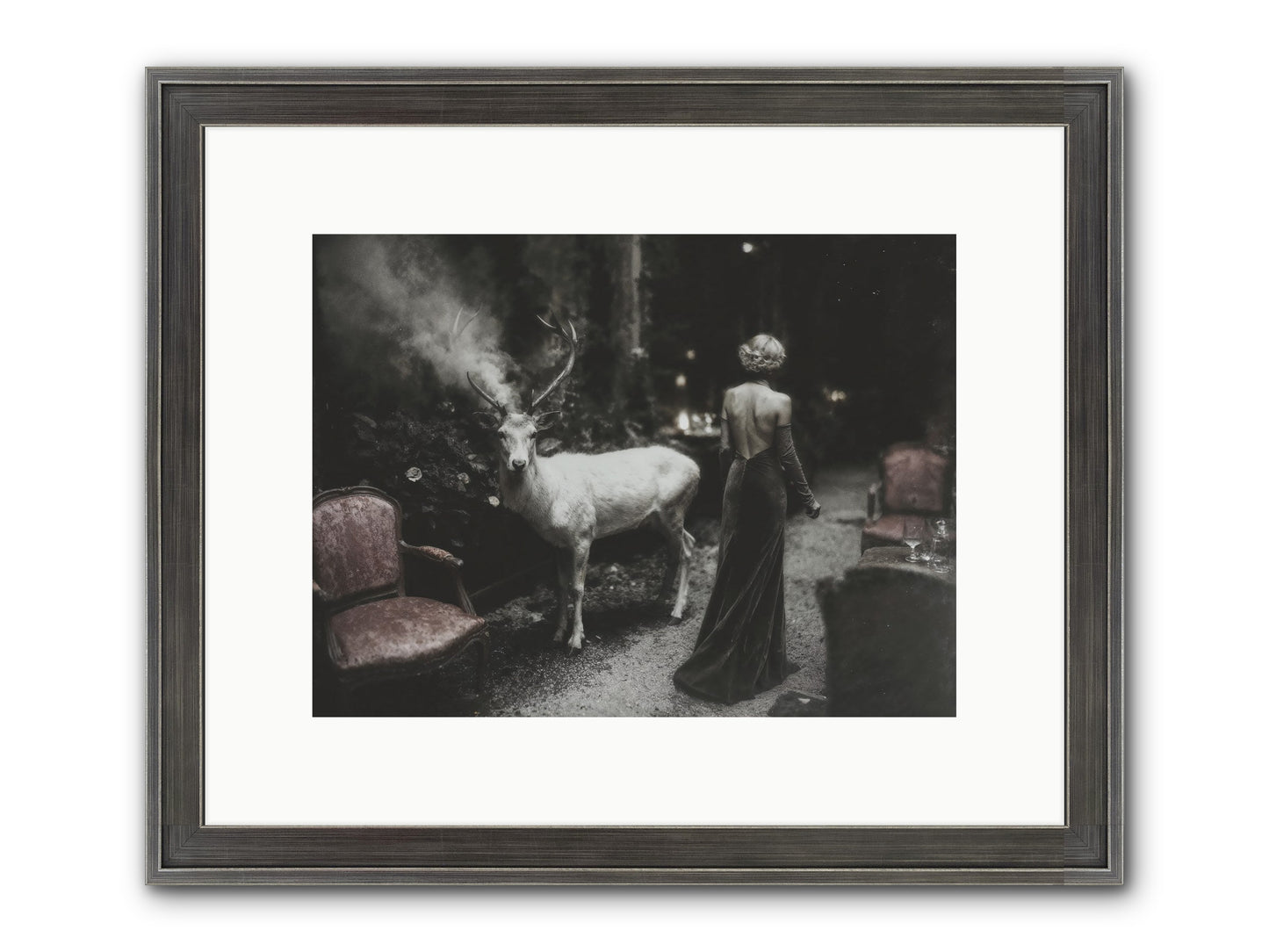 Champagne and Courage Framed Print - Slimwoods Black/Silver 12x9