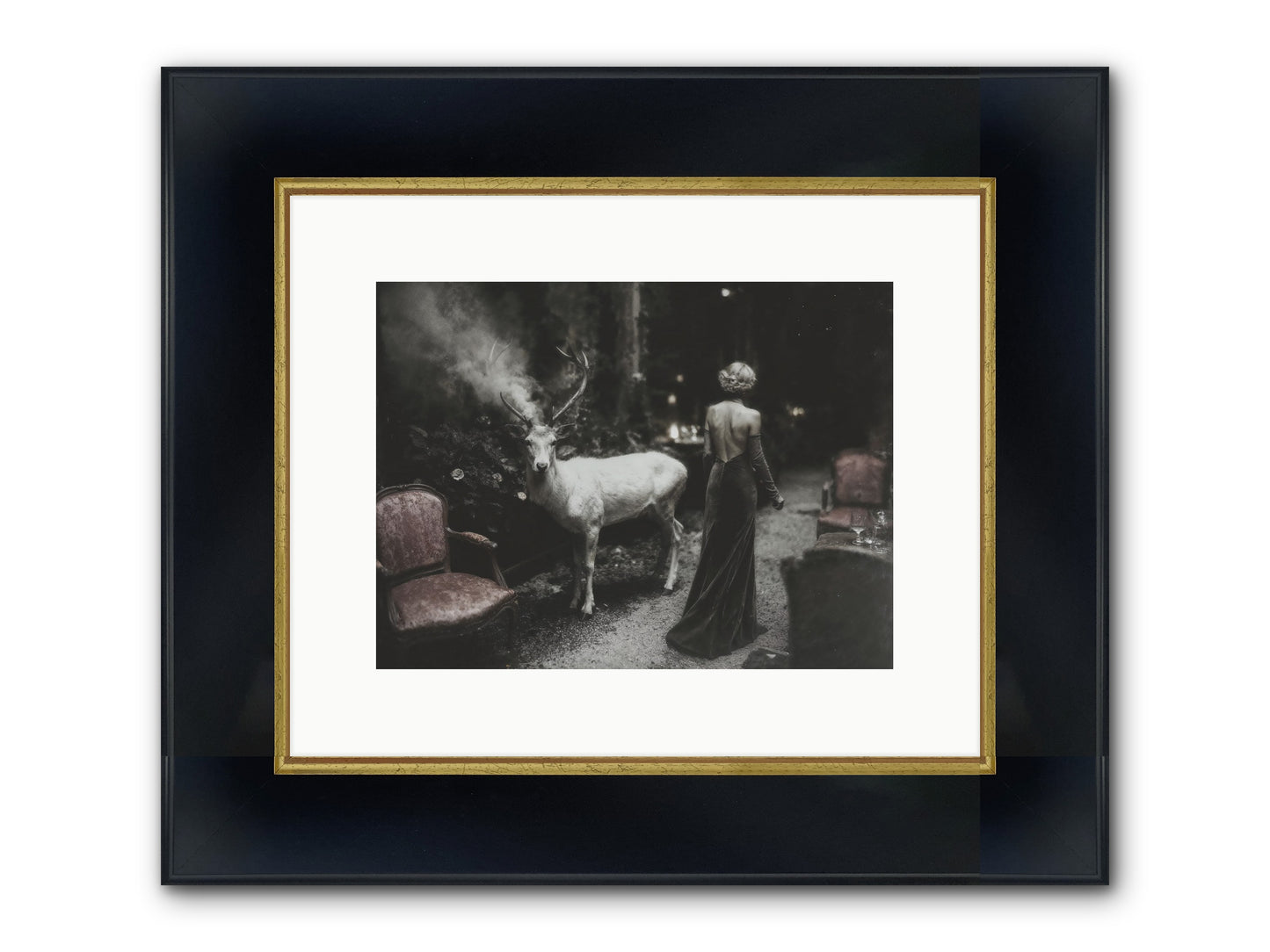 Champagne and Courage Framed Print - Wide Black w/Gold 12x9
